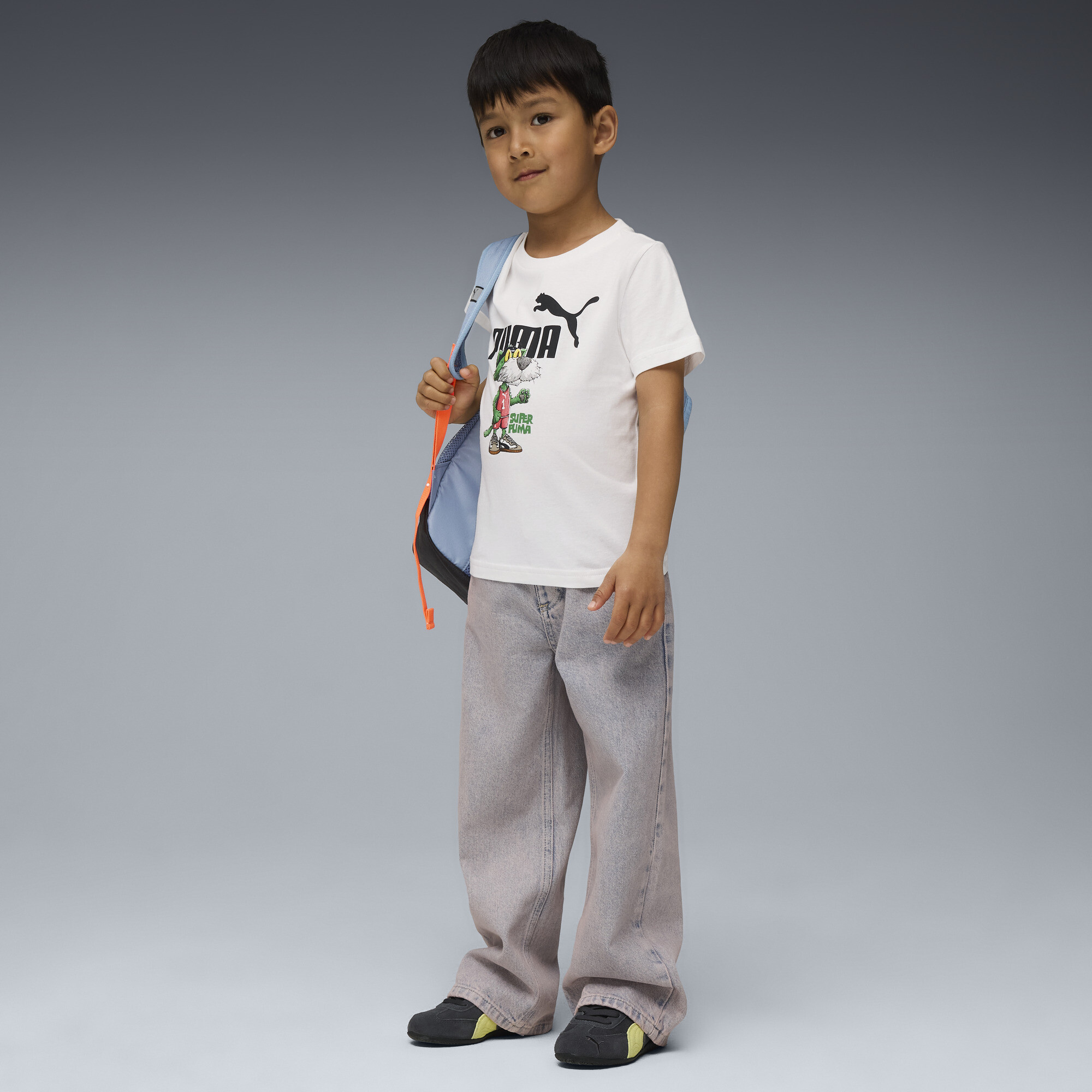 Super PUMA I T-shirt met print voor Heren, Wit, Maat 6-7Y thumbnail 4