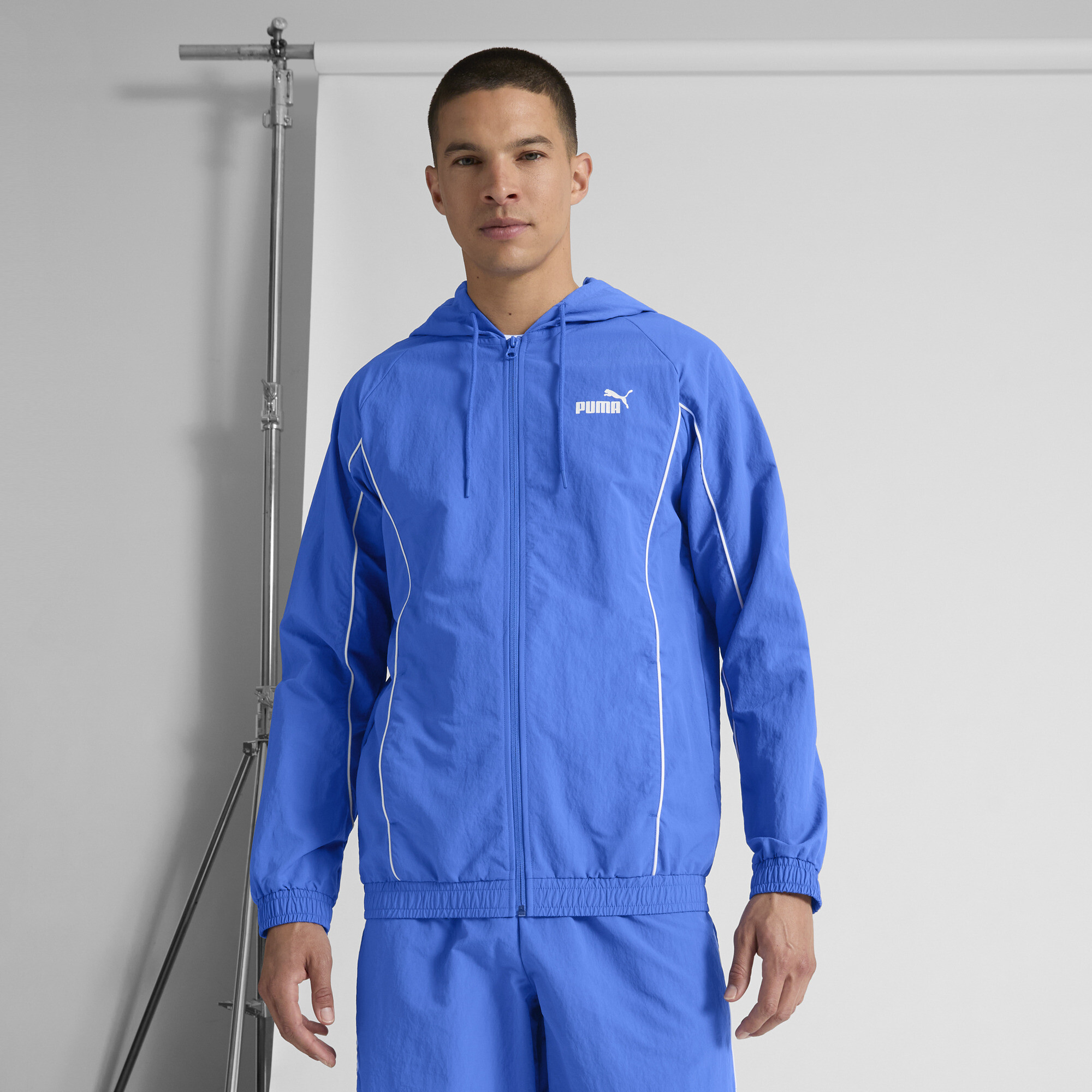 PUMA Sport Heritage Men's Zip-Up Jacket in Blue, Size S