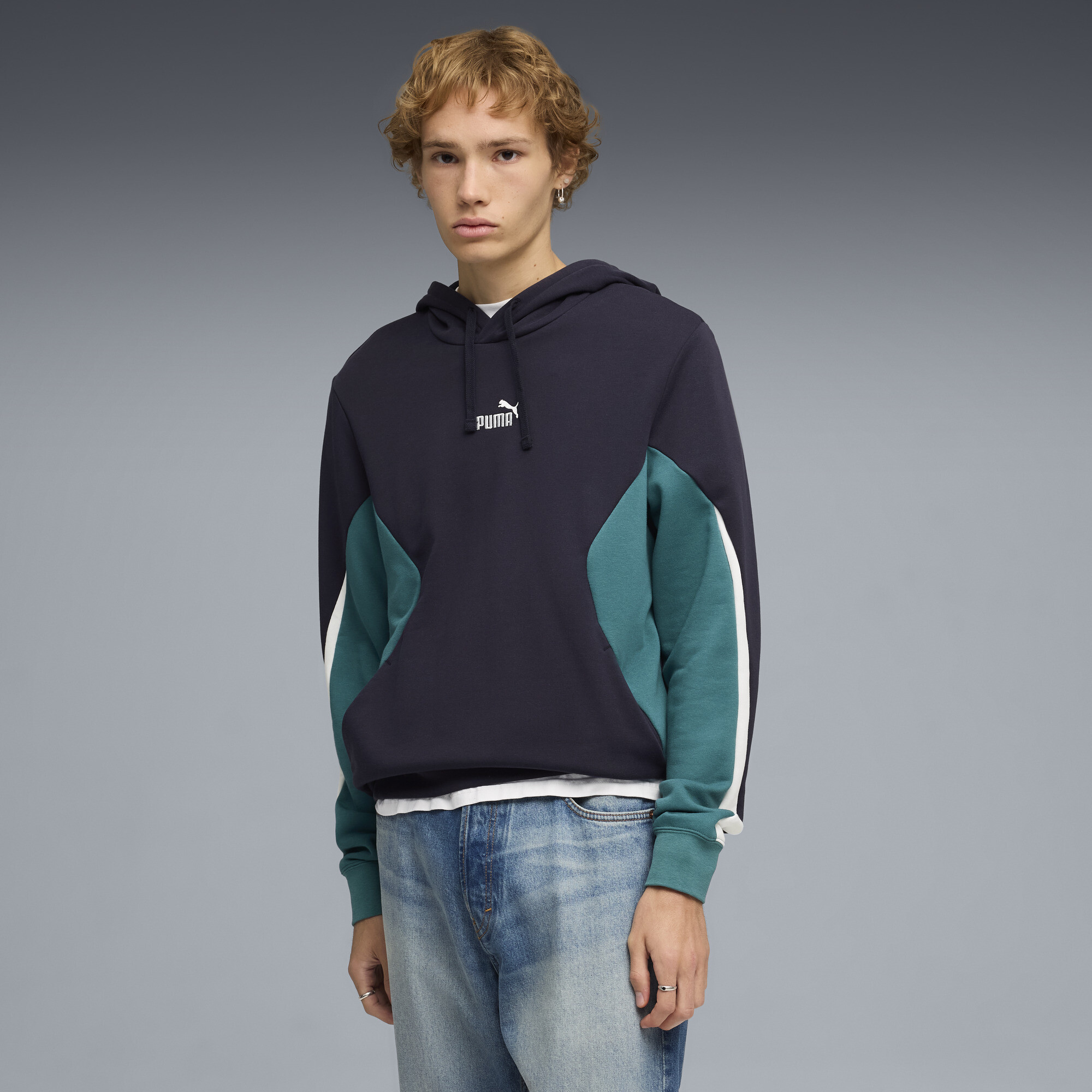 PUMA Essentials Block Men's Hoodie in Blue, Size XL