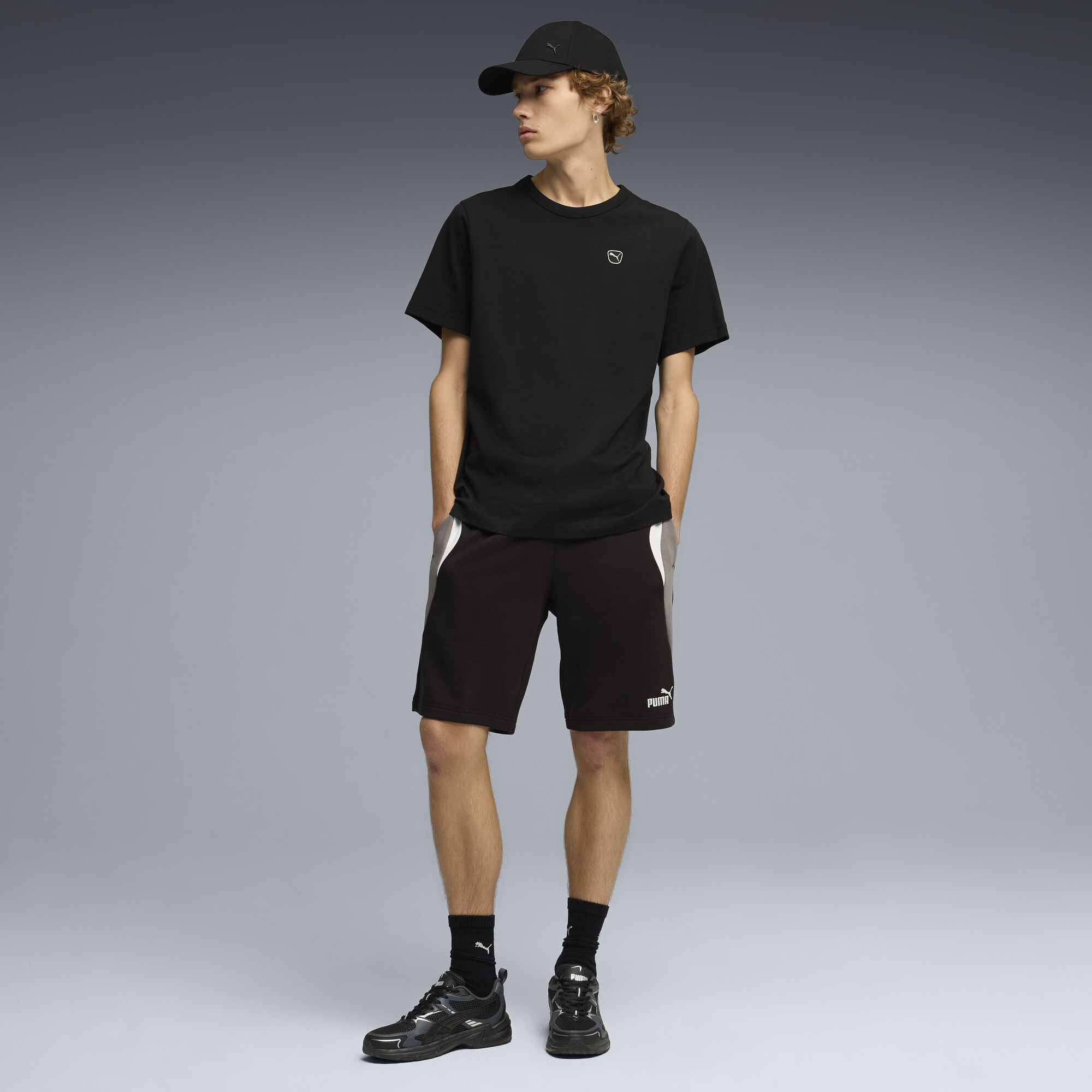 PUMA Essentials Block short voor Heren, Zwart, Maat L thumbnail 4