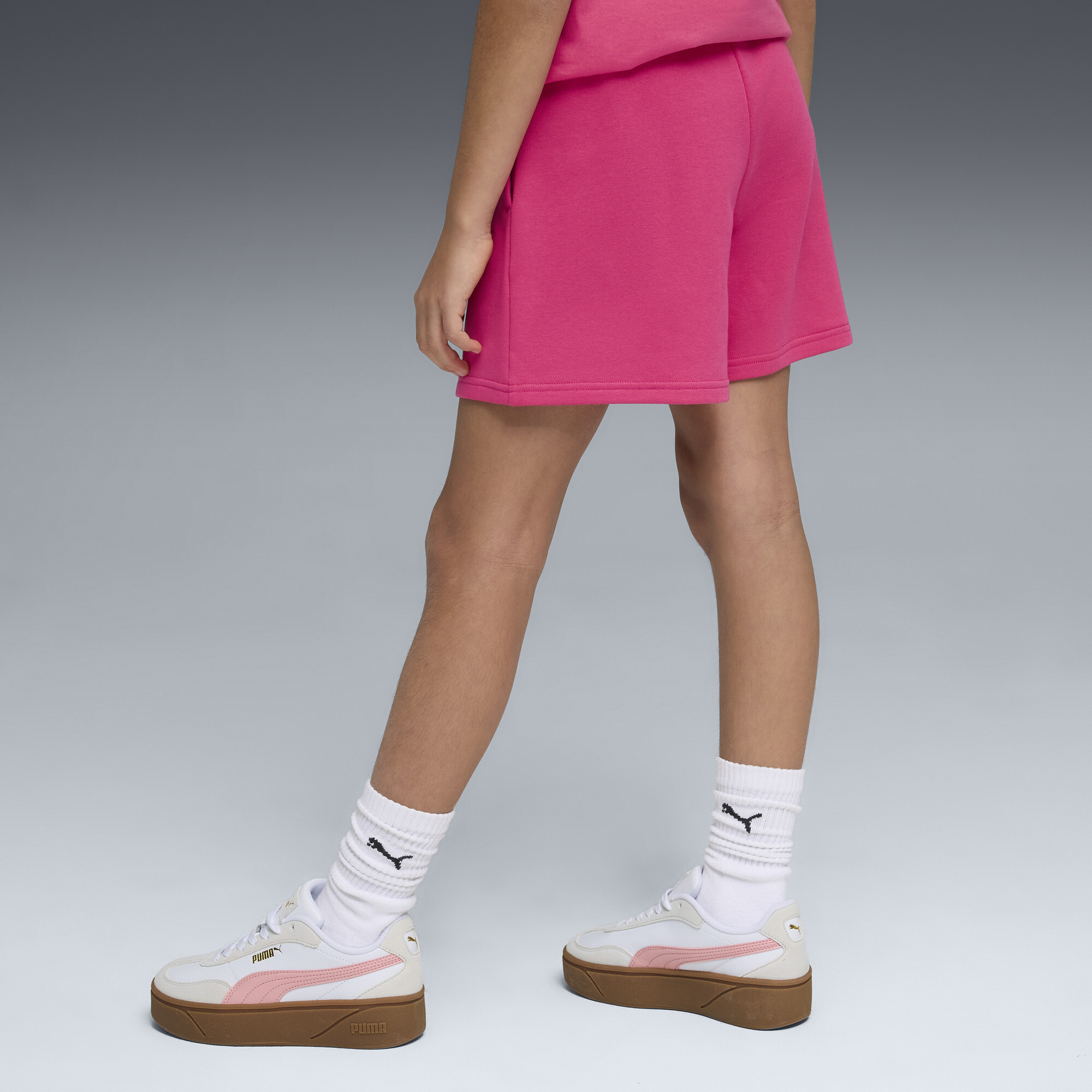 PUMA Essentials short met hoge taille voor Dames, Roze, Maat 9-10Y thumbnail 5