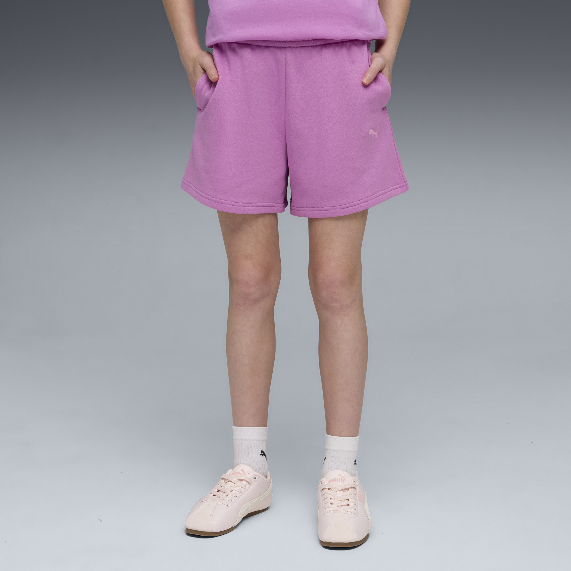 PUMA Essentials short met hoge taille voor Dames, Maat 11-12Y
