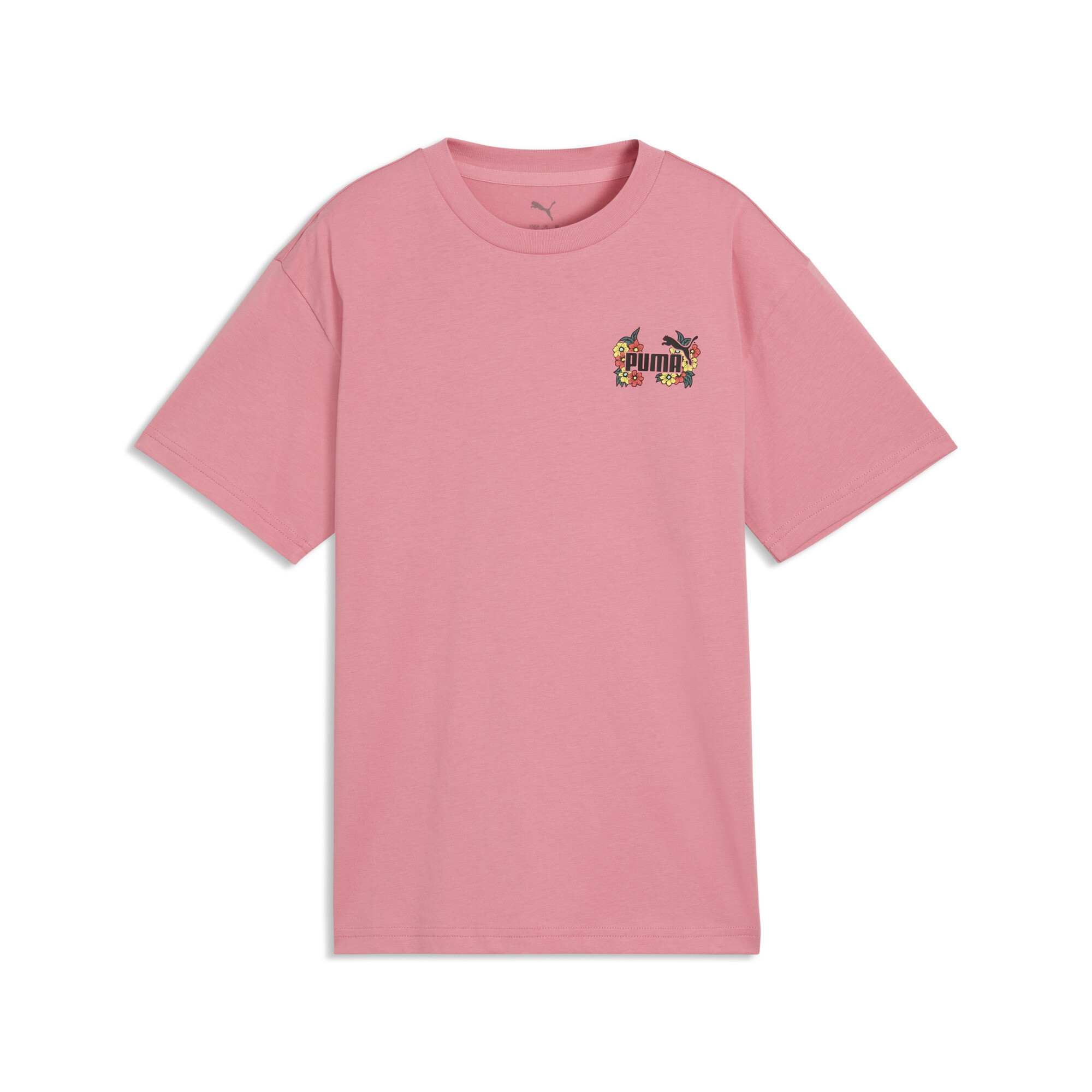 PUMA MID 90s relaxed T-shirt met print voor Dames, Roze, Maat 7-8Y
