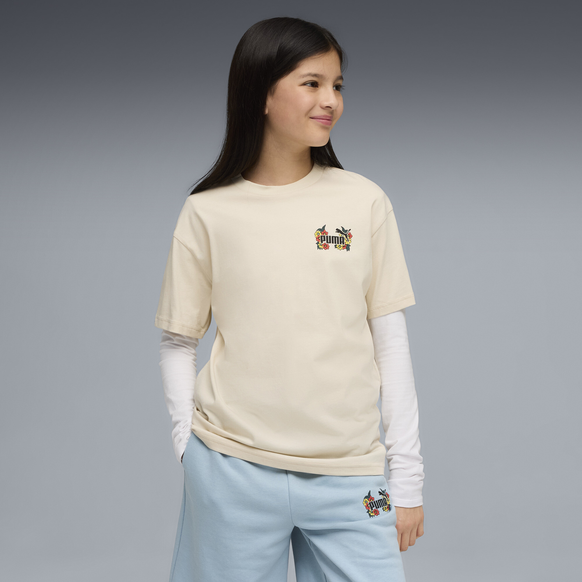 PUMA MID 90s relaxed T-shirt met print voor Dames, Maat 11-12Y thumbnail 4