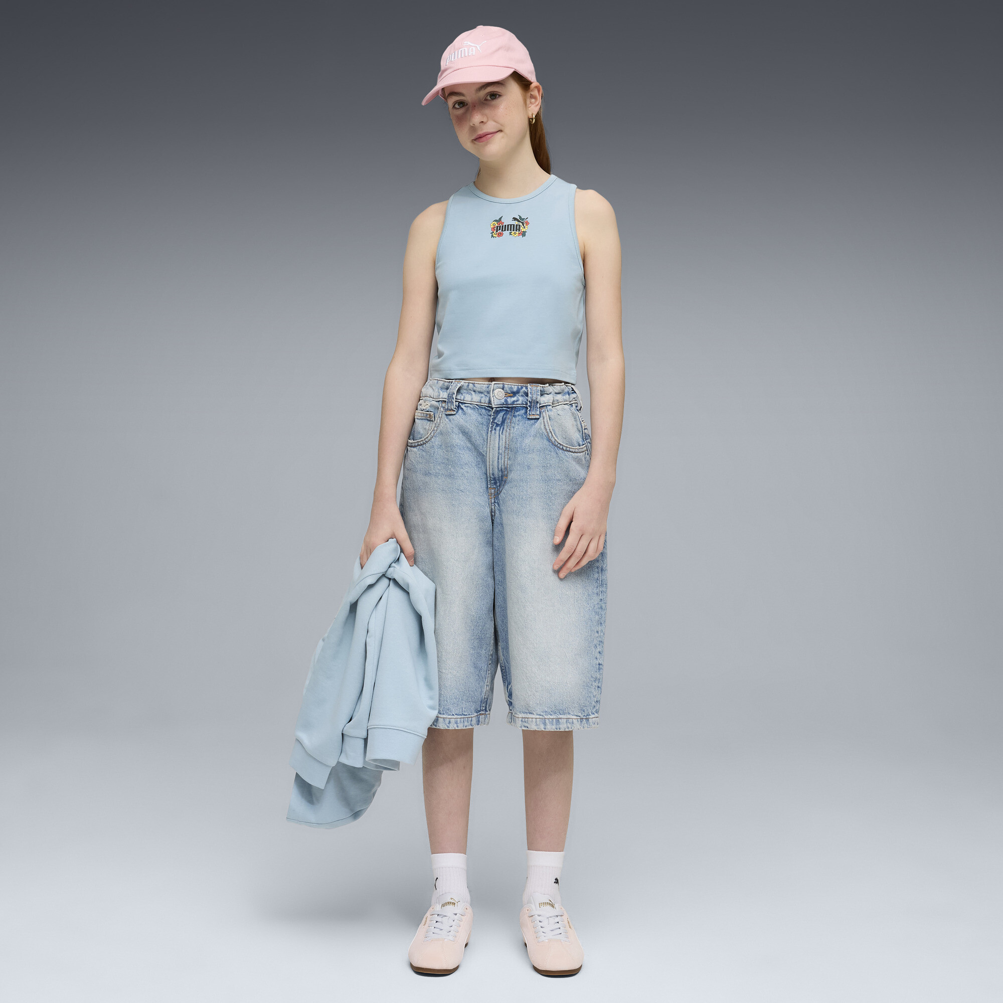 PUMA MID 90s slim-fit tanktop met afbeelding voor Dames, Maat 11-12Y thumbnail 4