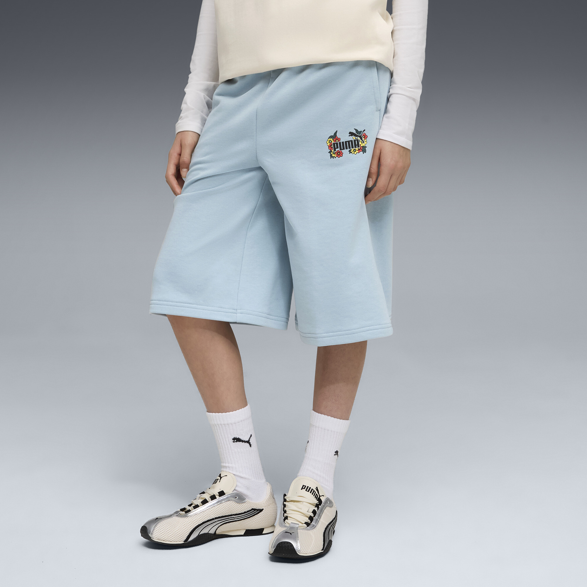 PUMA Mid 90s Big Kids' Relaxed Shorts in Blue, Size M