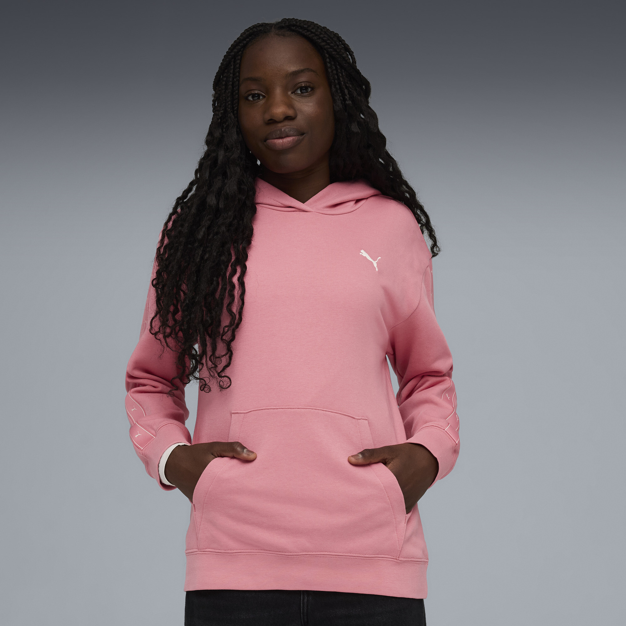 PUMA Essentials Tape relaxte hoodie voor Dames, Roze, Maat 13-14Y thumbnail 4