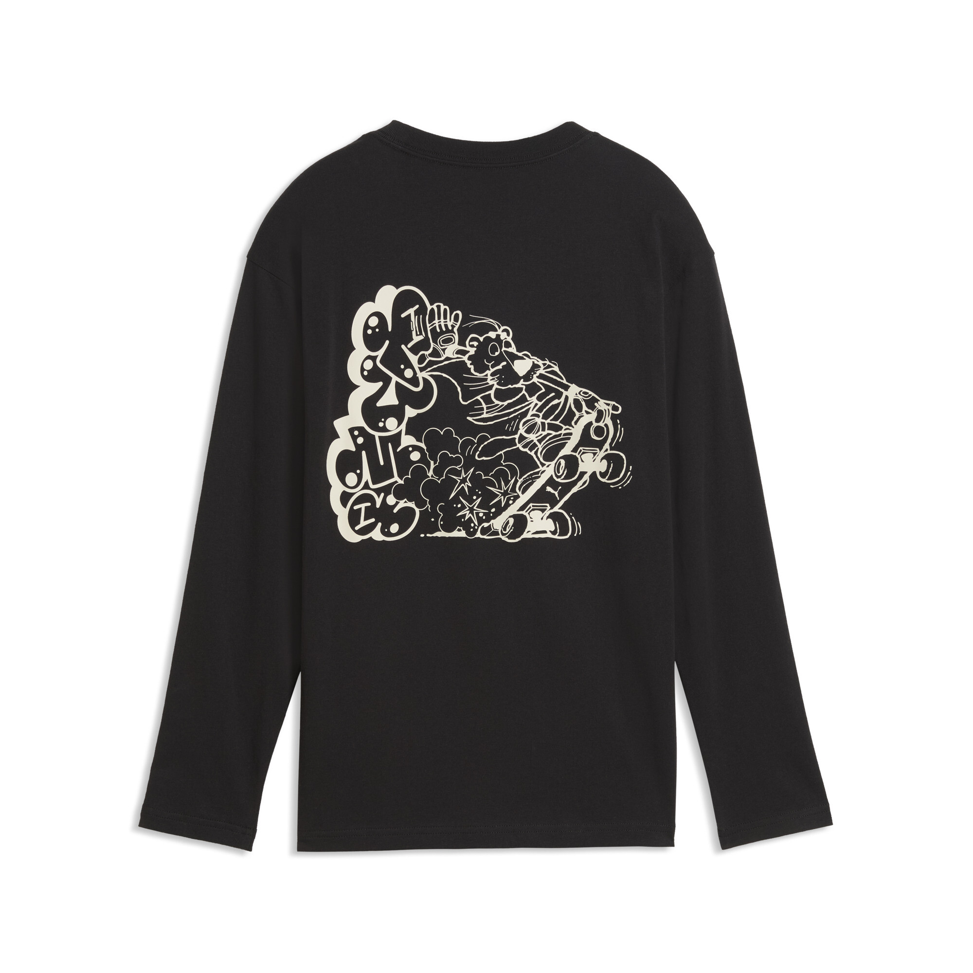 PUMA MID 90s relaxed T-shirt met lange mouwen voor Heren, Zwart, Maat 11-12Y thumbnail 2