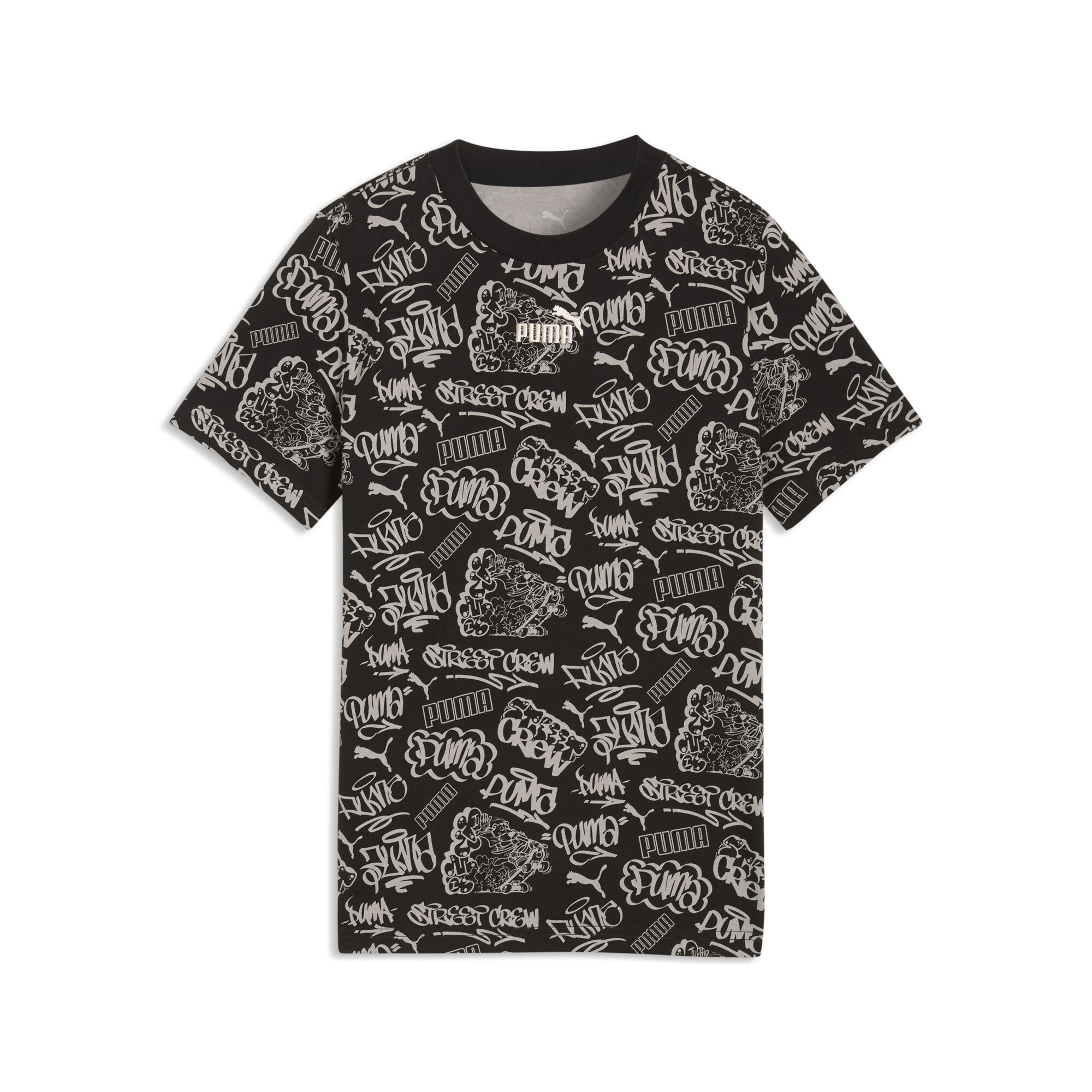 PUMA MID 90s T-shirt met print voor Heren, Zwart, Maat 7-8Y