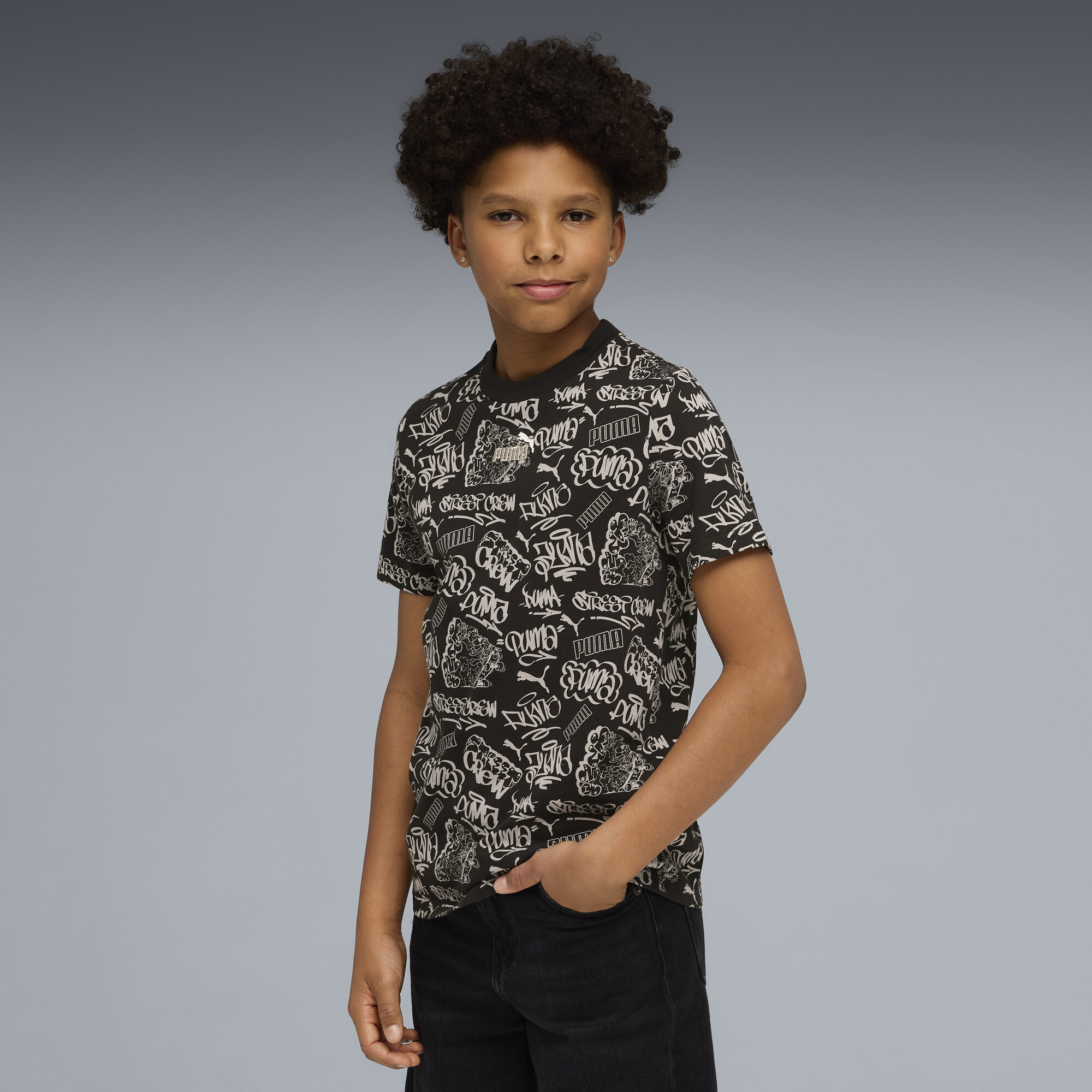 PUMA MID 90s T-shirt met print voor Heren, Zwart, Maat 7-8Y thumbnail 4