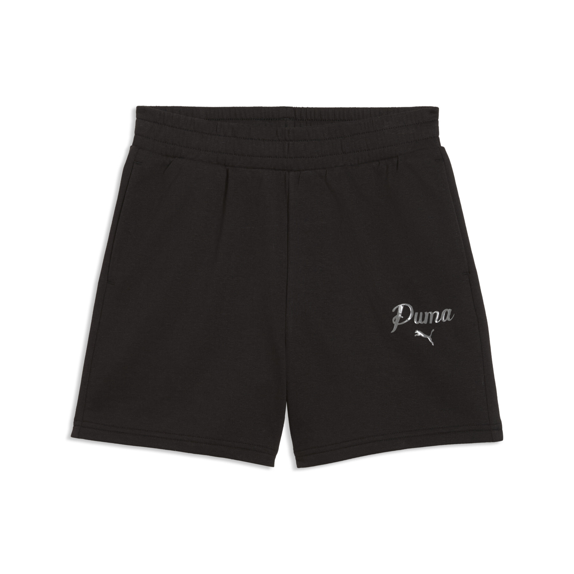 PUMA Essentials Script short met hoge taille voor Dames, Zwart, Maat L thumbnail 3