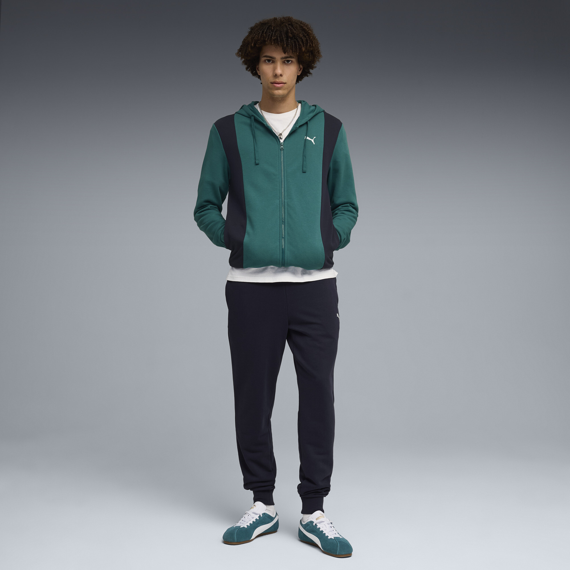 Спортивный костюм Hooded Tracksuit Men | Цвет: Зеленый | Emerald