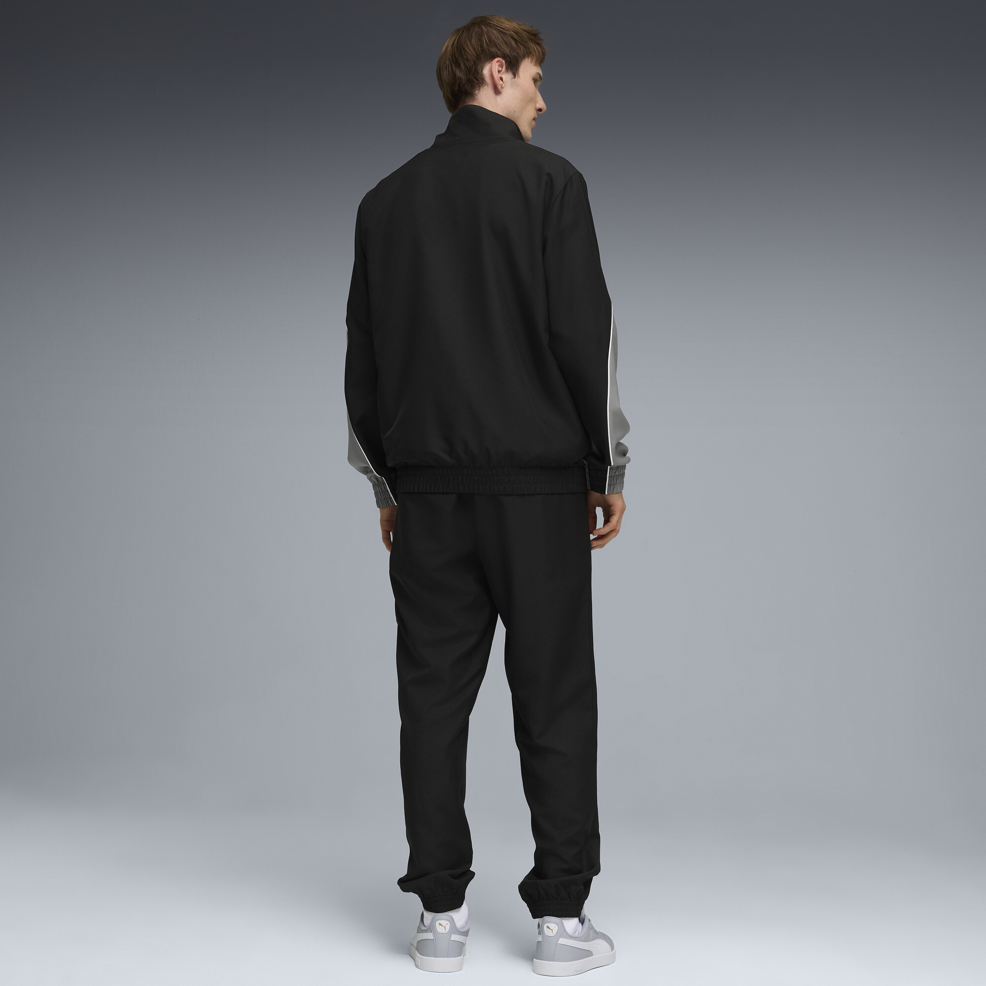 PUMA Geweven colourblock-trainingspak voor Heren, Zwart, Maat L thumbnail 5