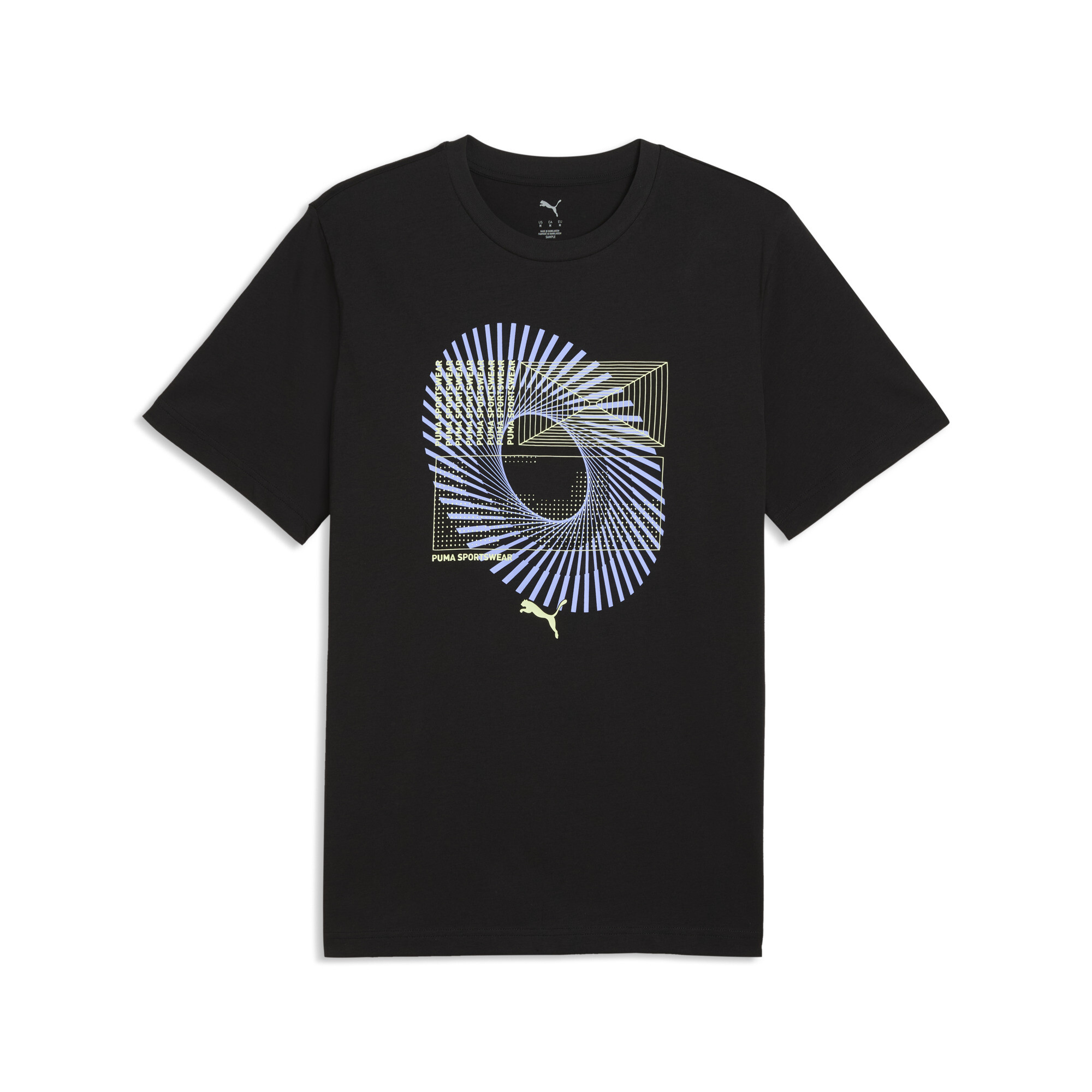 PUMA T-shirt met circulaire print voor Heren, Zwart, Maat XS thumbnail 3