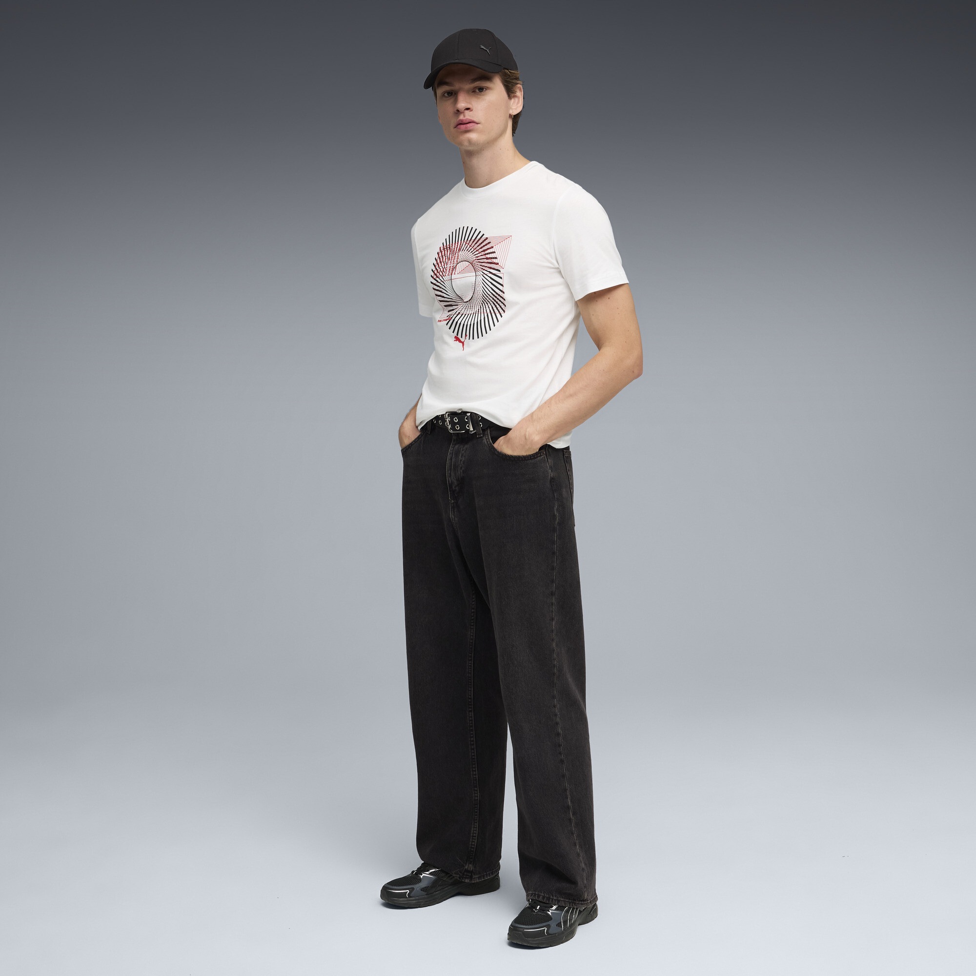 PUMA T-shirt met circulaire print voor Heren, Wit, Maat XS thumbnail 4