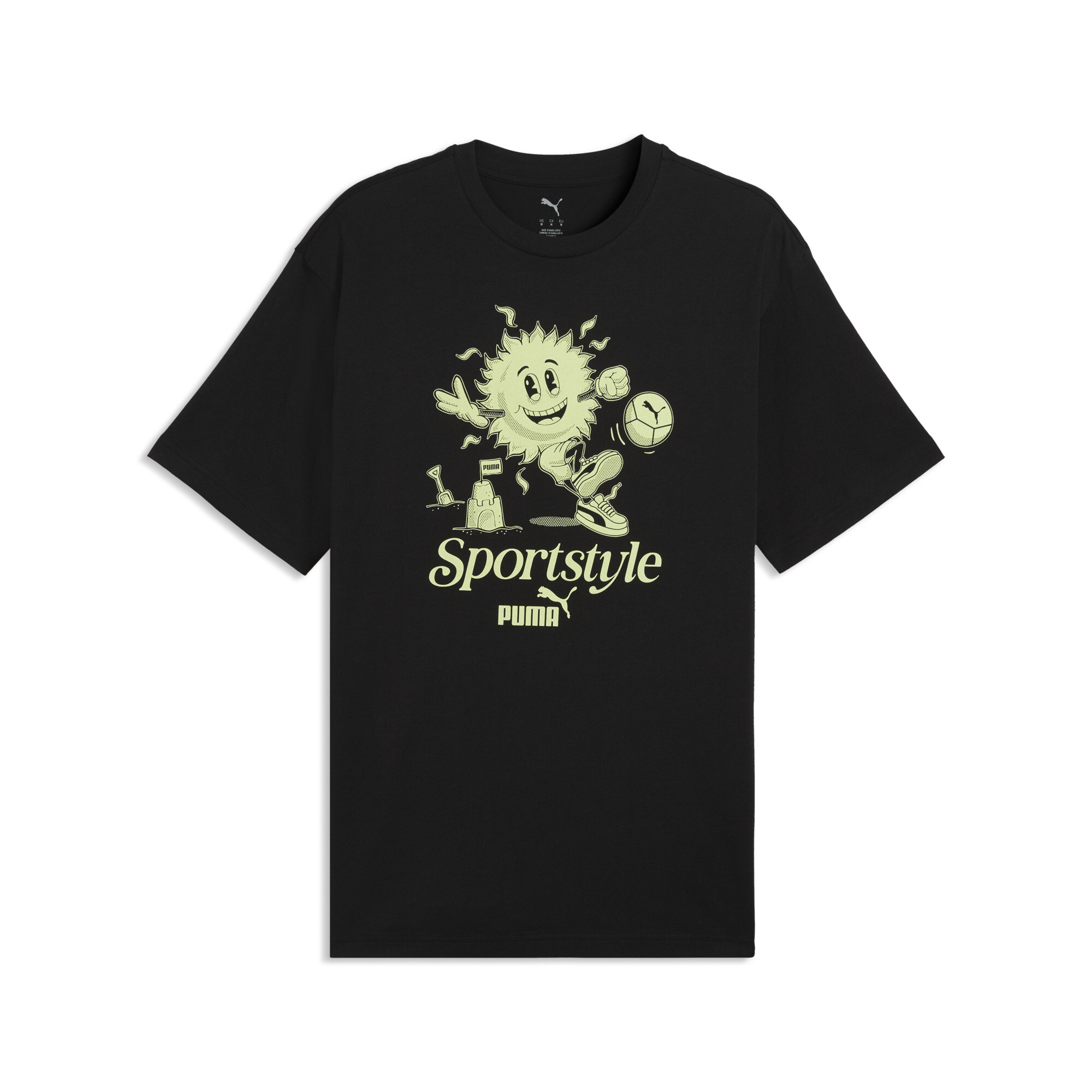 PUMA T-shirt met zonnenafbeelding voor Heren, Zwart, Maat XL thumbnail 3