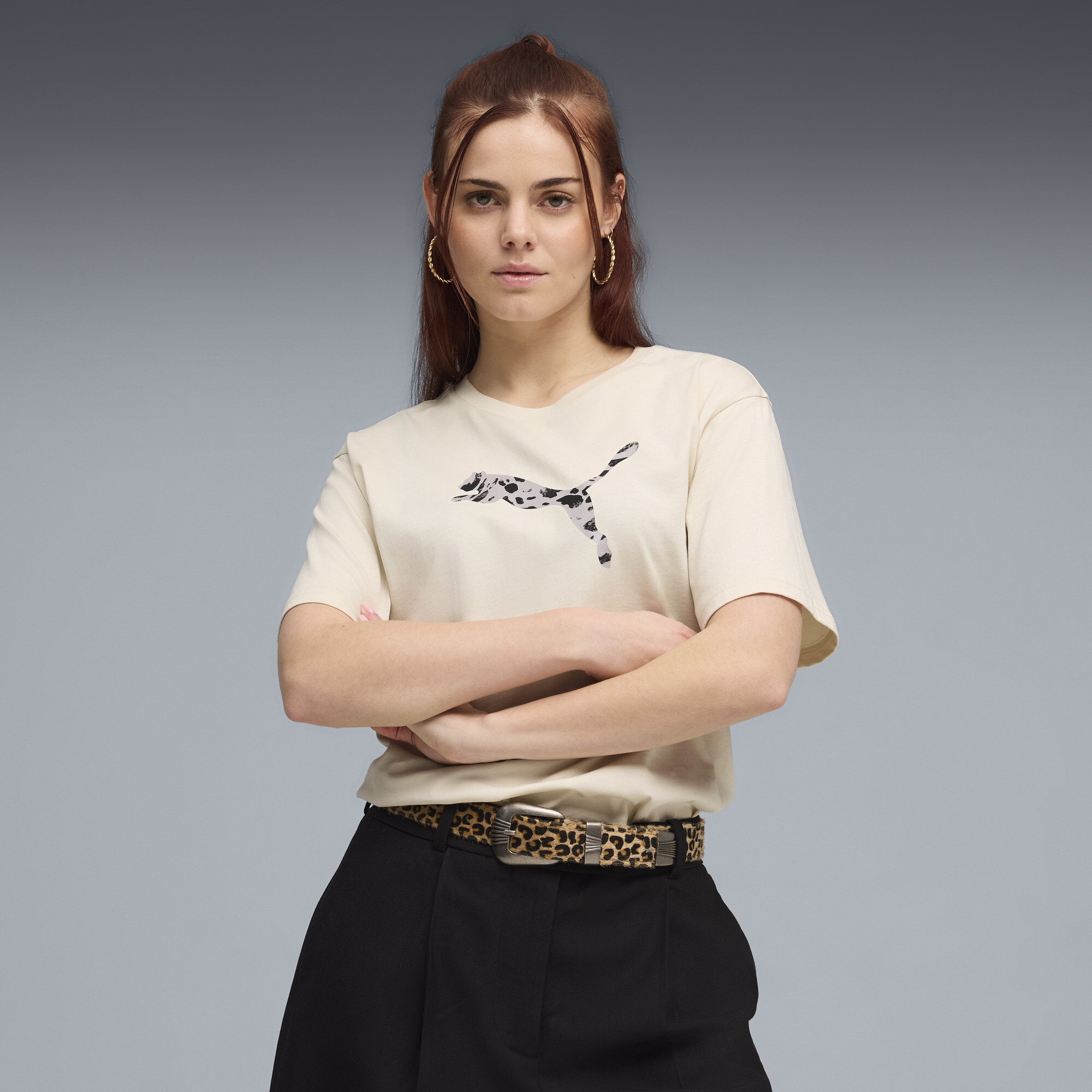 PUMA Essentials Graphics Animal relaxed T-shirt voor Dames, Maat XL