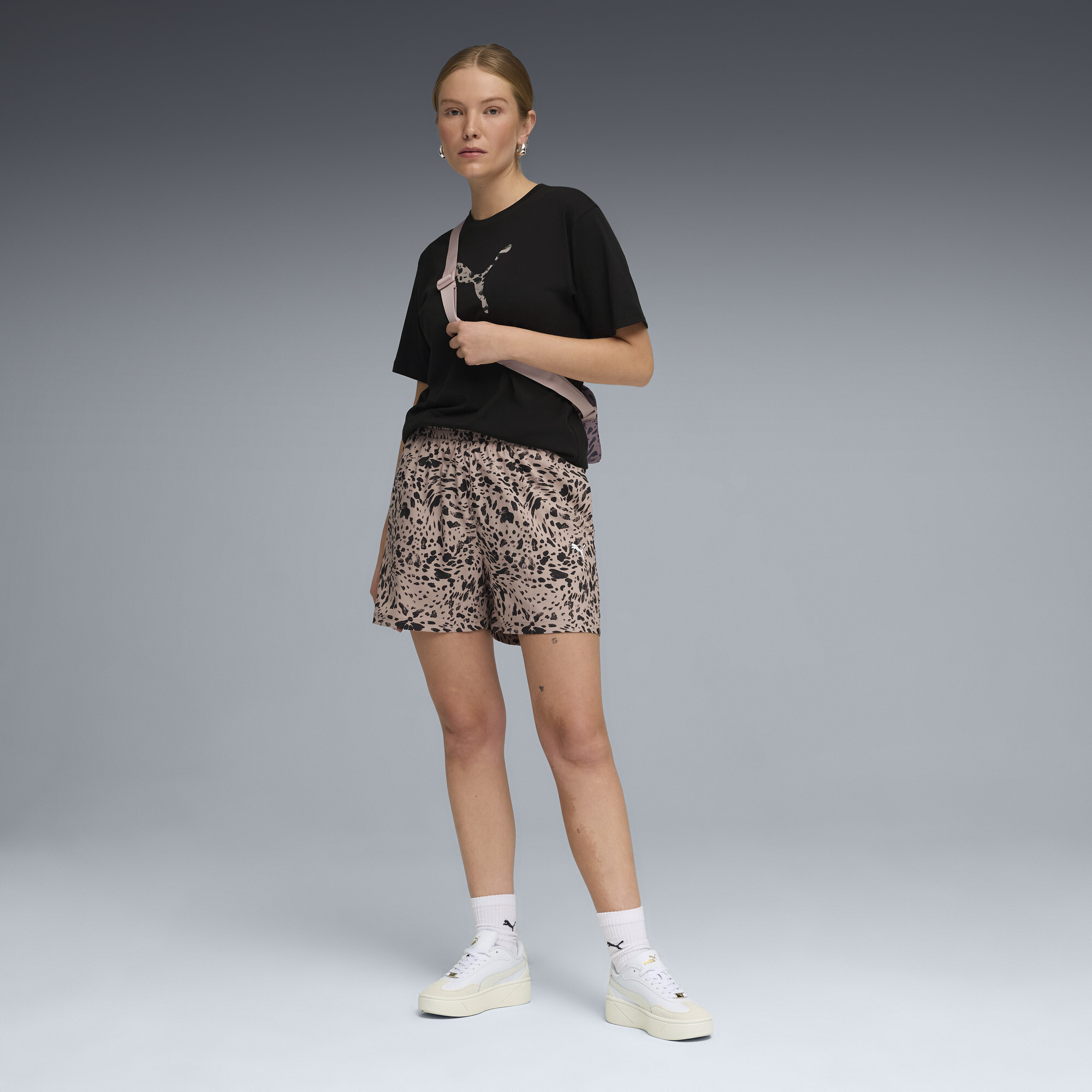 PUMA Essentials Graphics Animal short met opdruk en hoge taille voor Dames, Maat L thumbnail 2