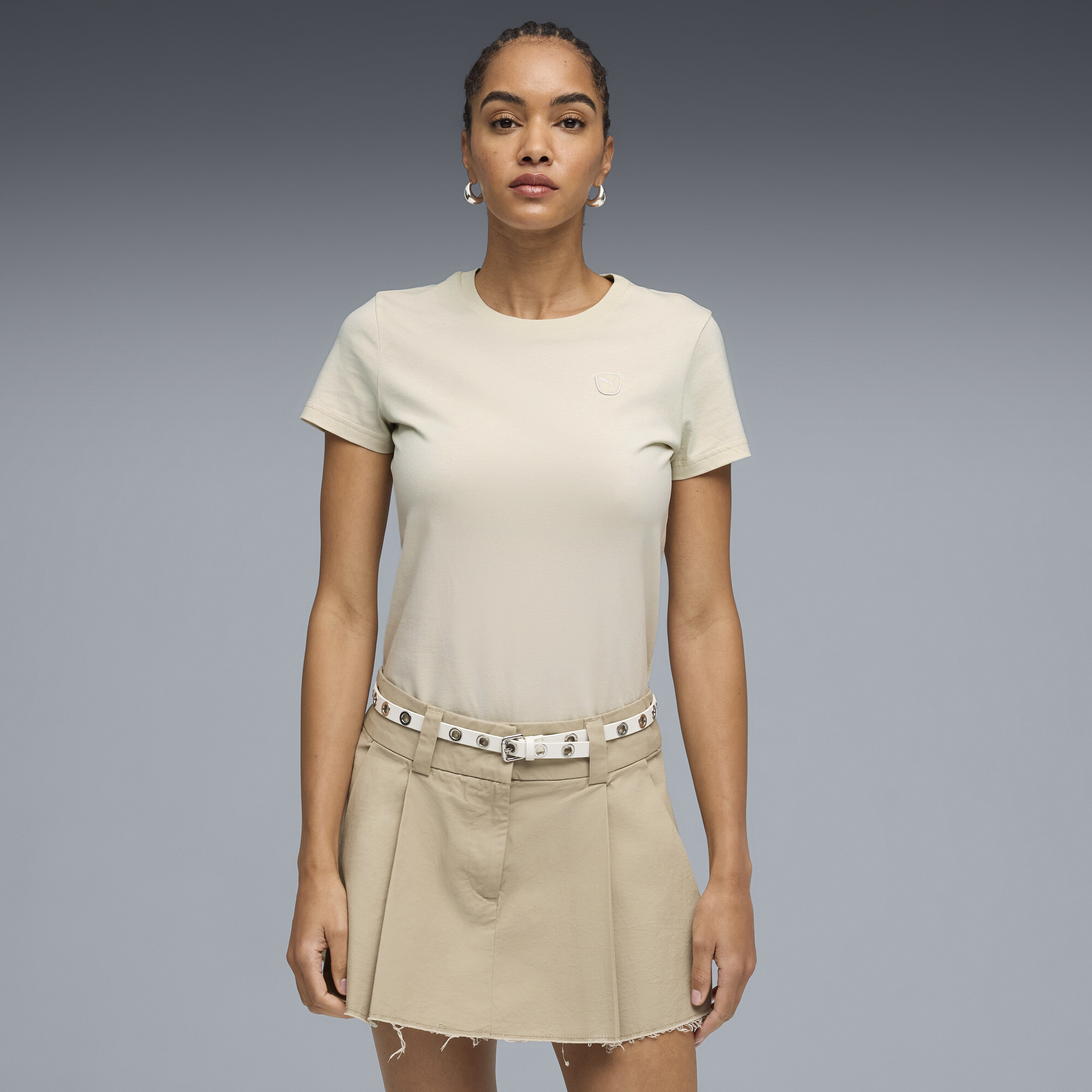 PUMA Elevated Essentials Women's T-Shirt in White, Size M