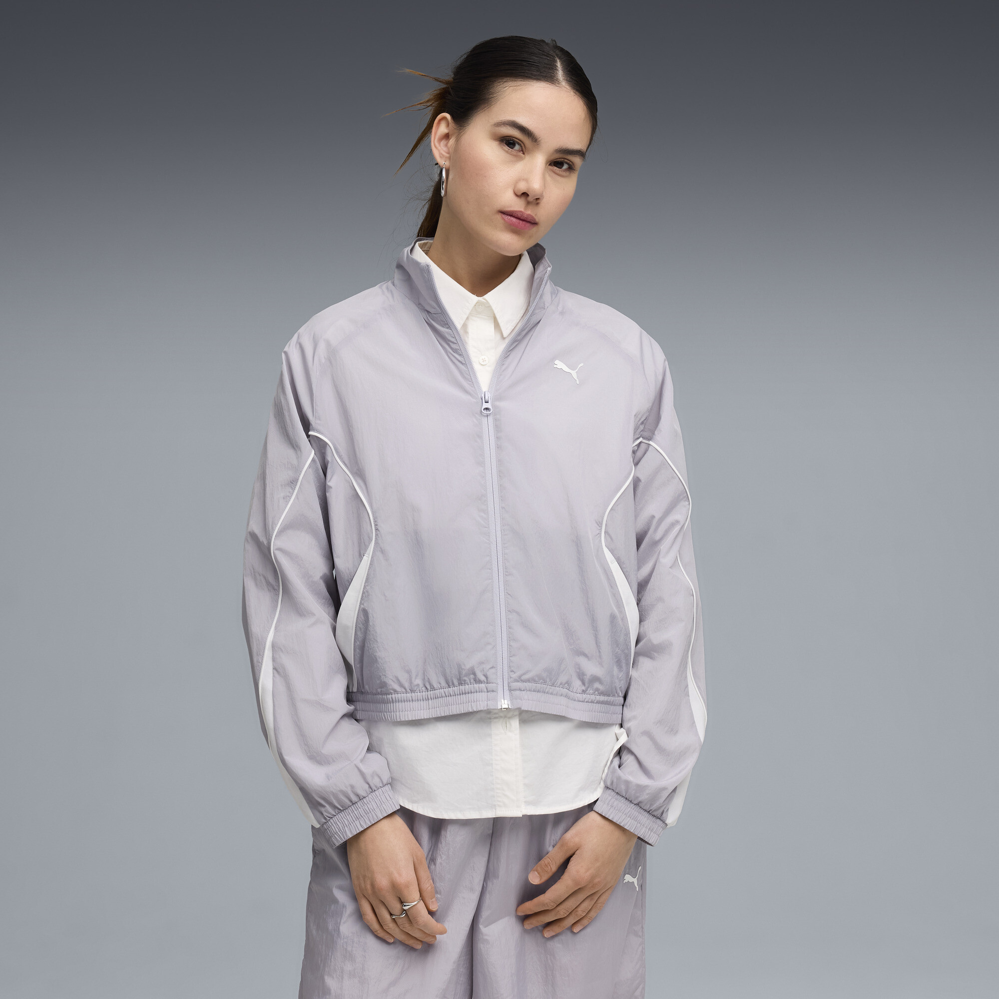 Куртка PUMA Sport Relaxed Full-Zip Jacket Women | Цвет: Серый