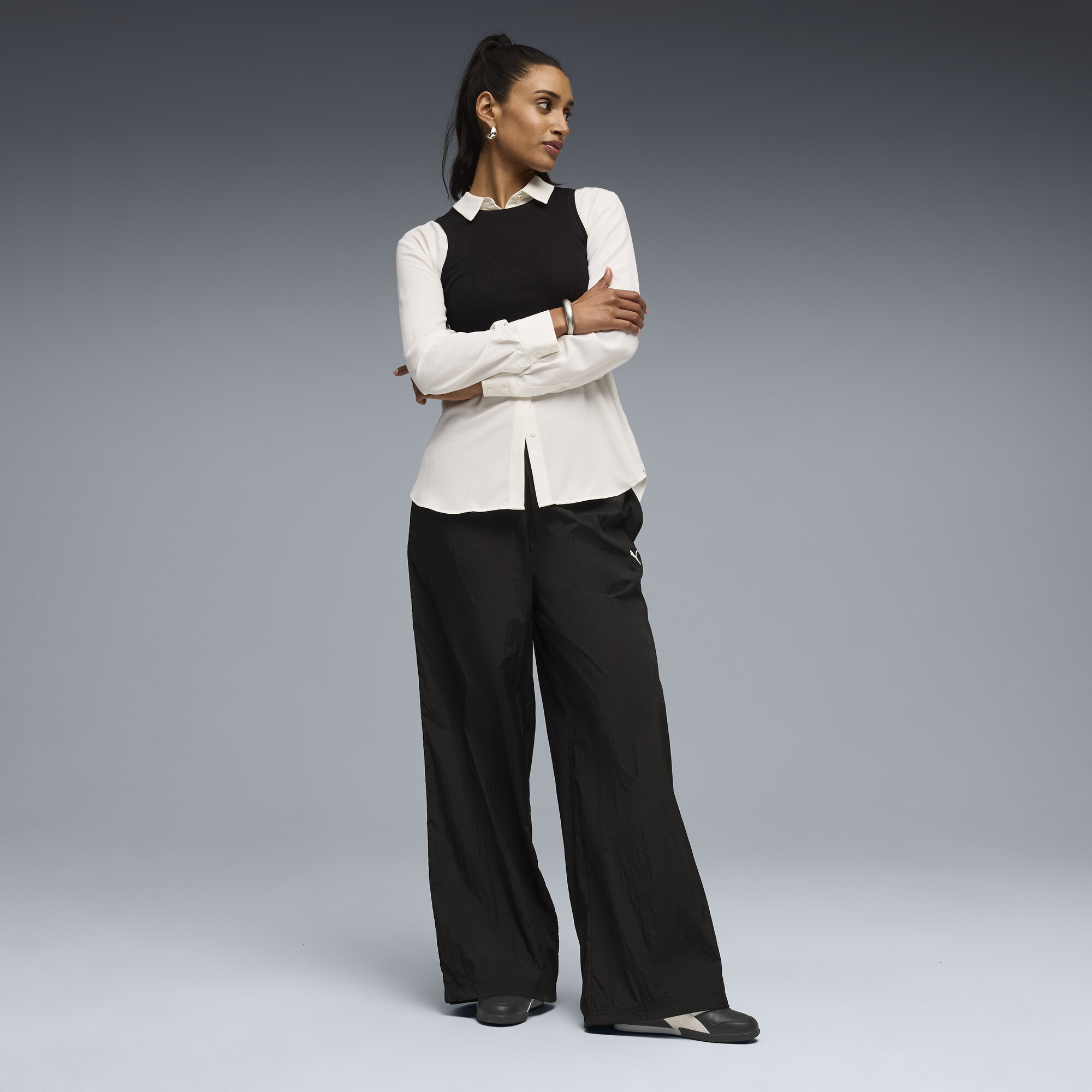 PUMA Sport relaxte geweven broek voor Dames, Zwart, Maat M thumbnail 4