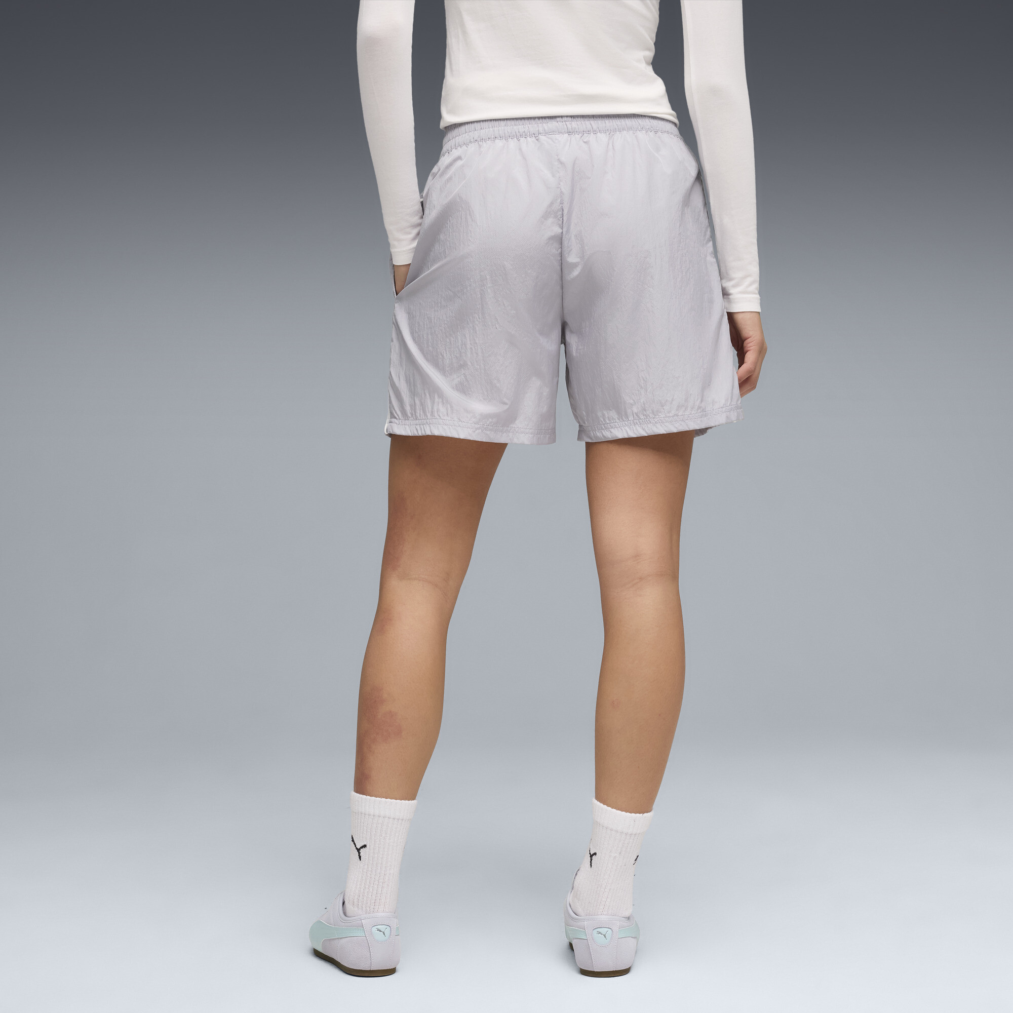 PUMA Sport geweven short voor Dames, Zilver, Maat L thumbnail 5