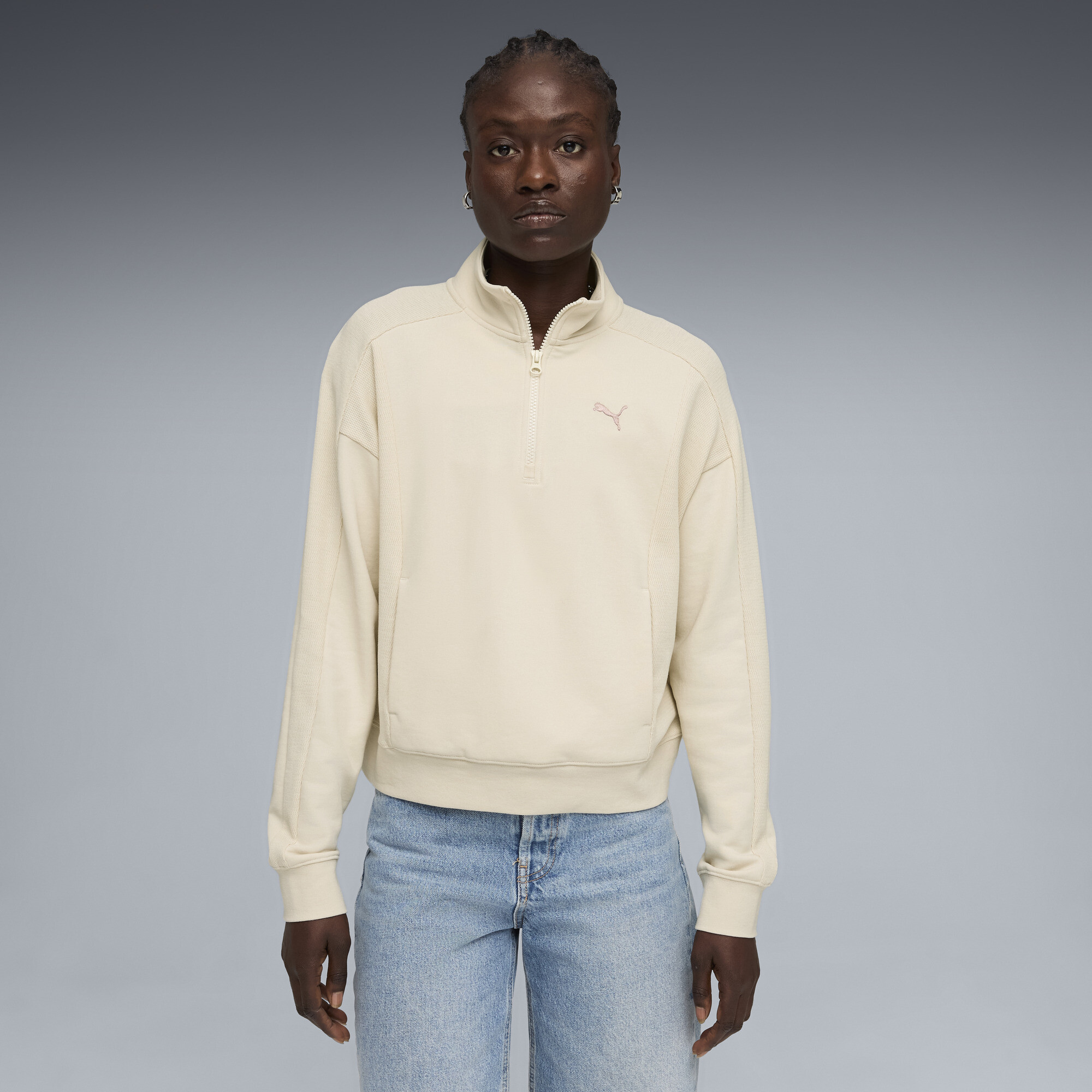 ムム Кофта PUMA Class Relaxed Half-Zip Sweatshirt Women | Колір: Білий