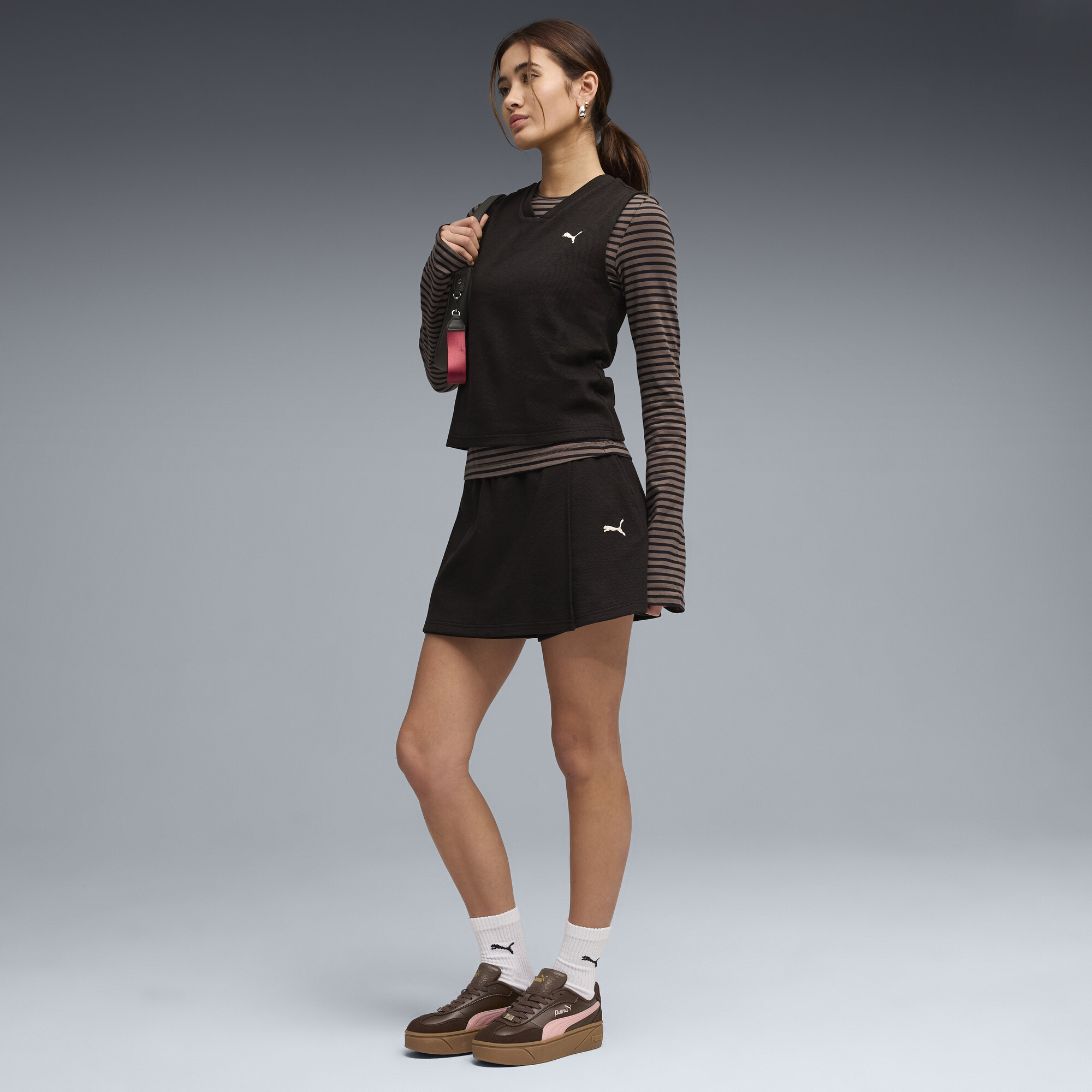 PUMA Class skort met hoge taille voor Dames, Zwart, Maat L thumbnail 4