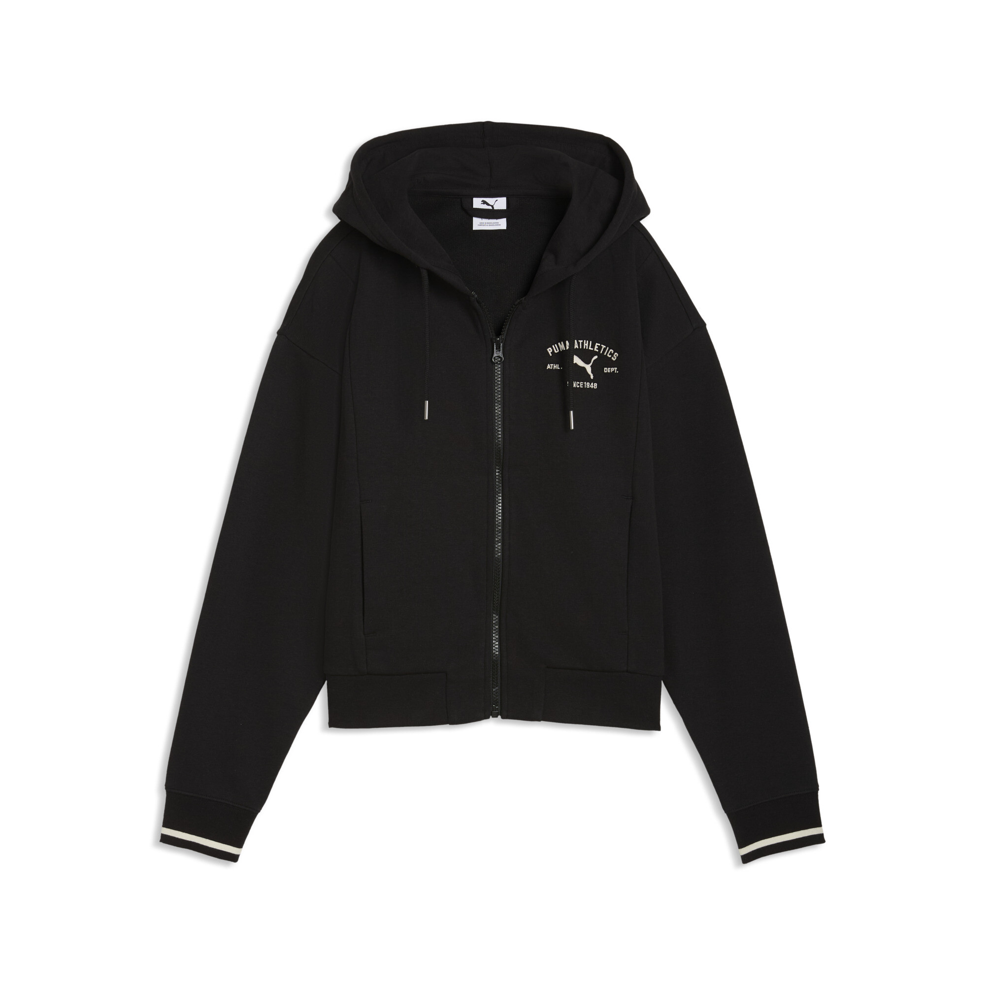 PUMA Class hoodie met volledige ritssluiting voor Dames, Zwart, Maat L thumbnail 3