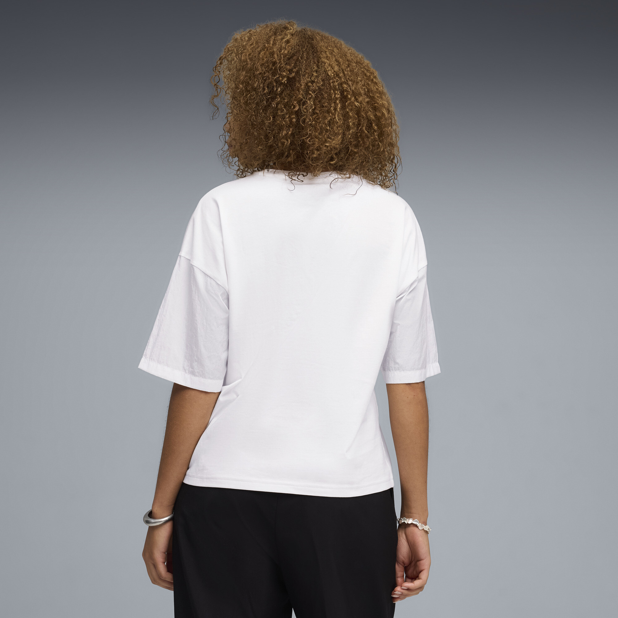 PUMA HER oversized T-shirt voor Dames, Wit, Maat XS thumbnail 5