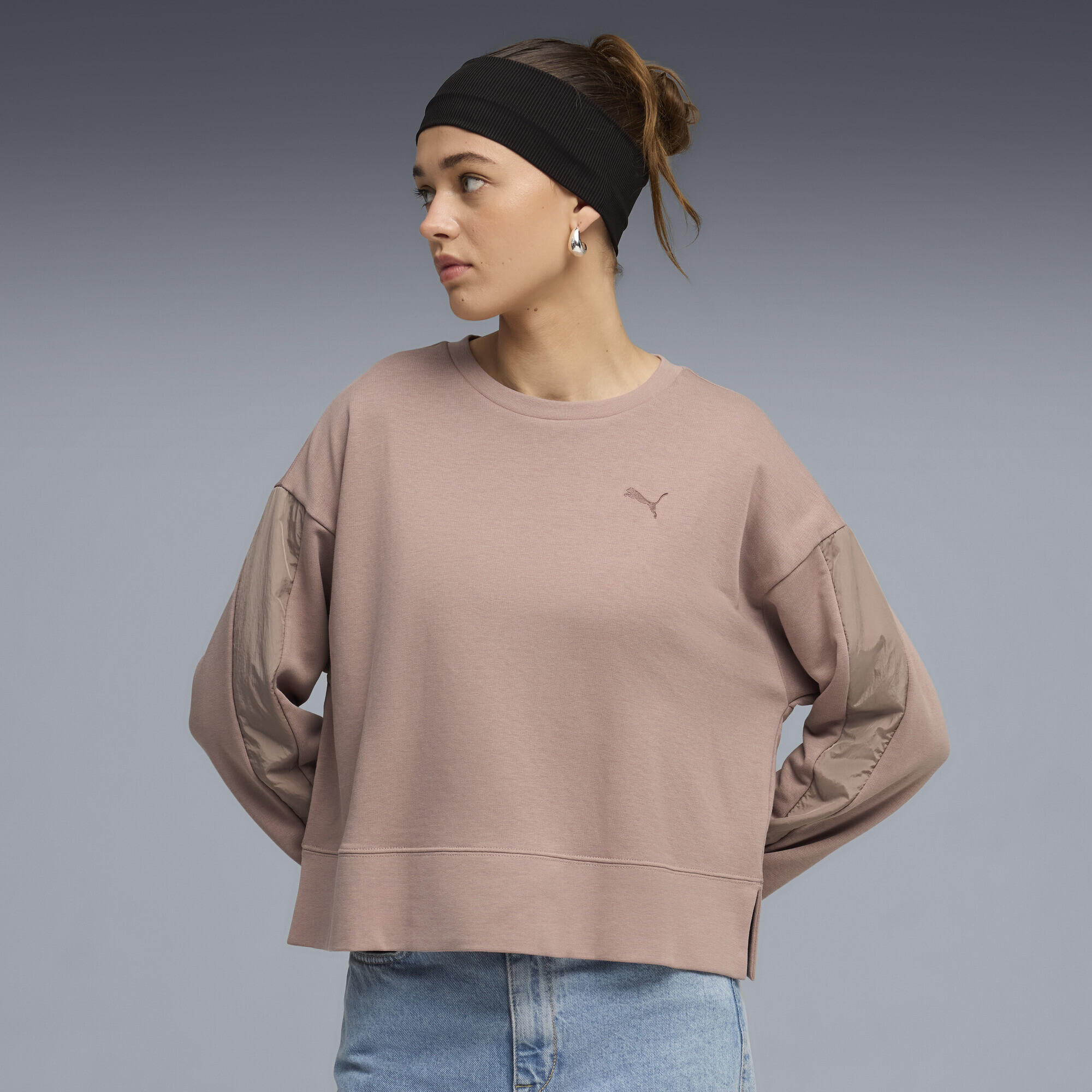 PUMA HER relaxed sweatshirt met ronde hals voor Dames, Maat S thumbnail 4