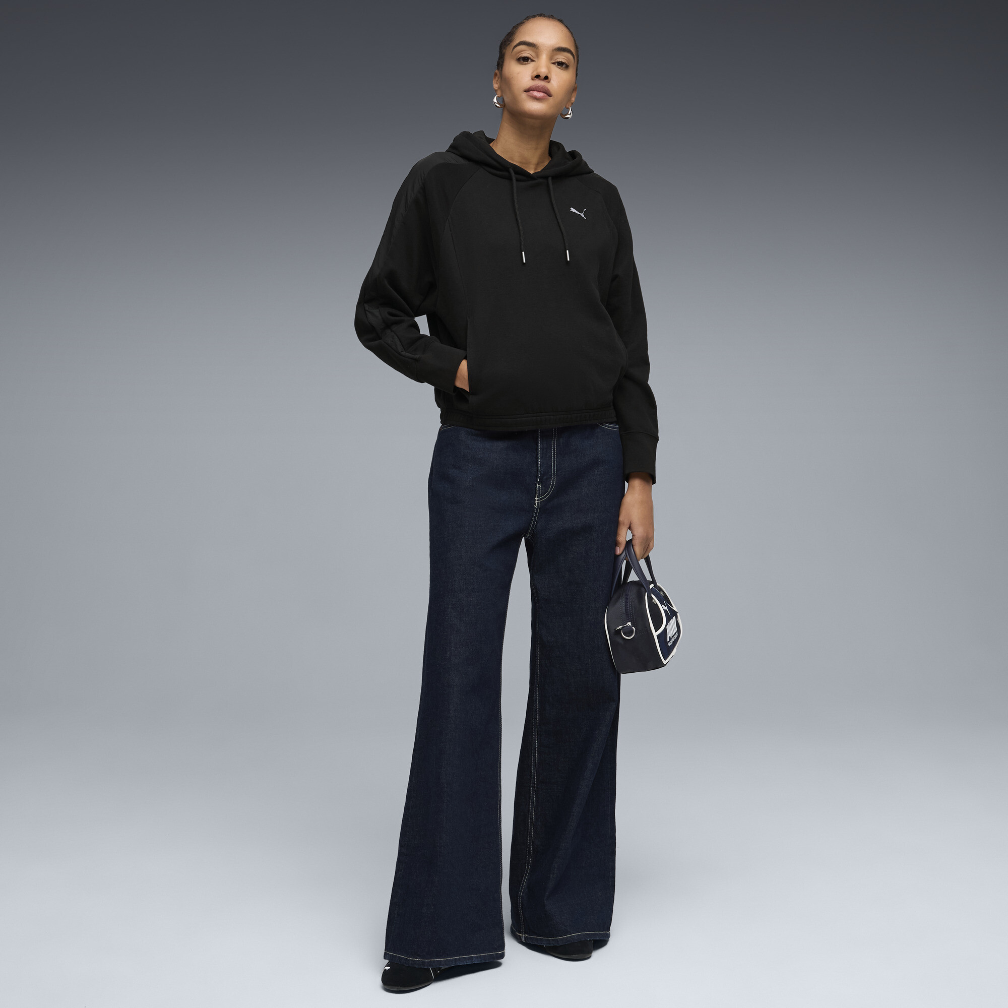 PUMA HER oversized hoodie voor Dames, Zwart, Maat L thumbnail 4