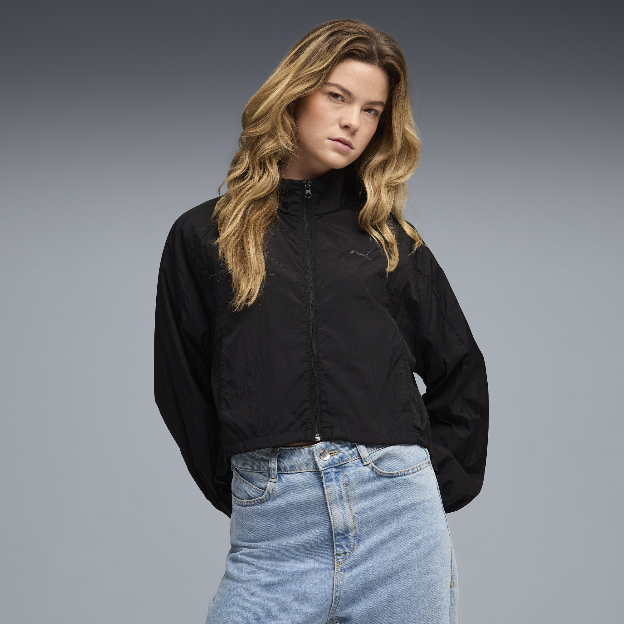 ブルゾン Jaqueta HER Relaxed Woven Full-Zip Feminina | black | PUMA