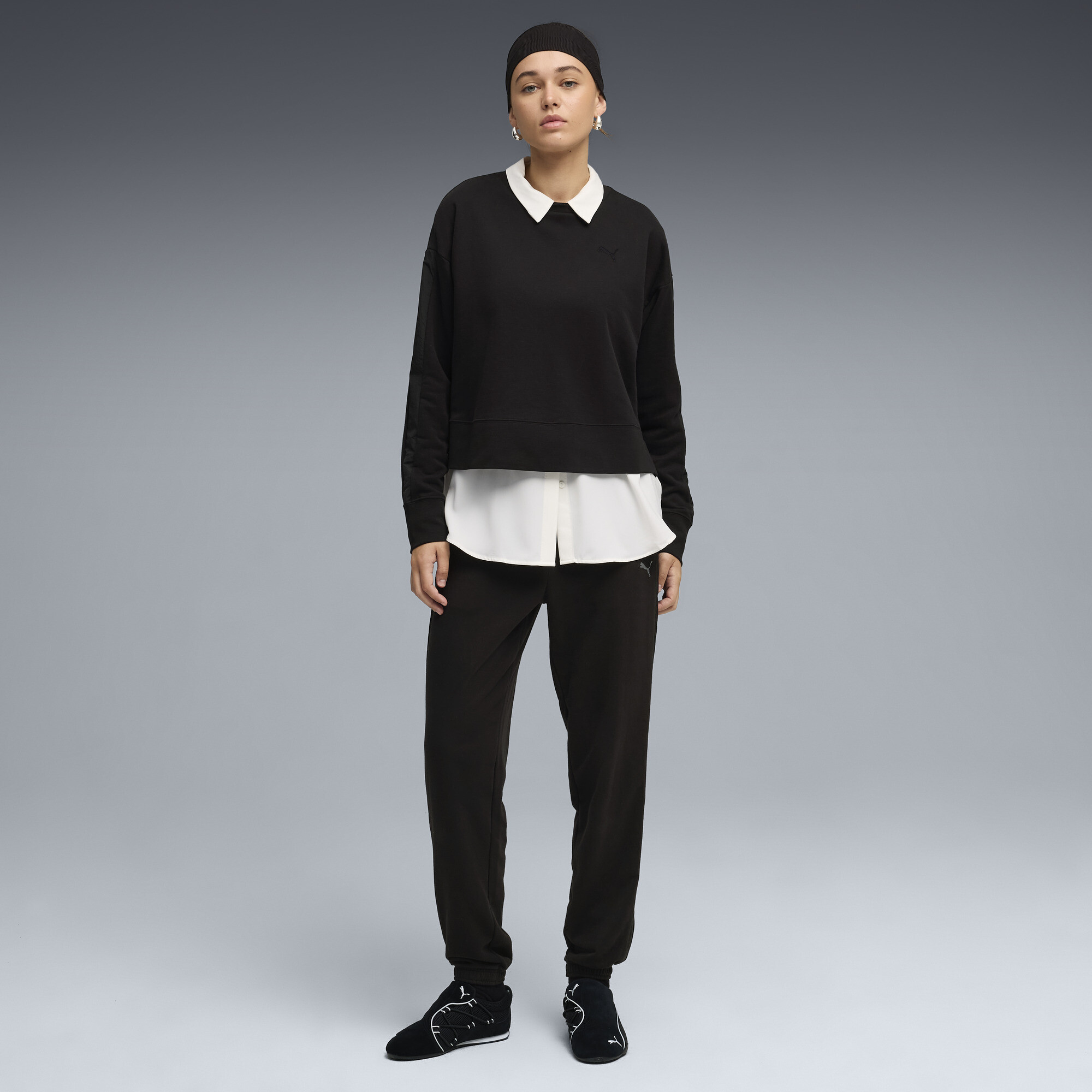 PUMA HER joggingbroek met hoge taille voor Dames, Zwart, Maat L thumbnail 4