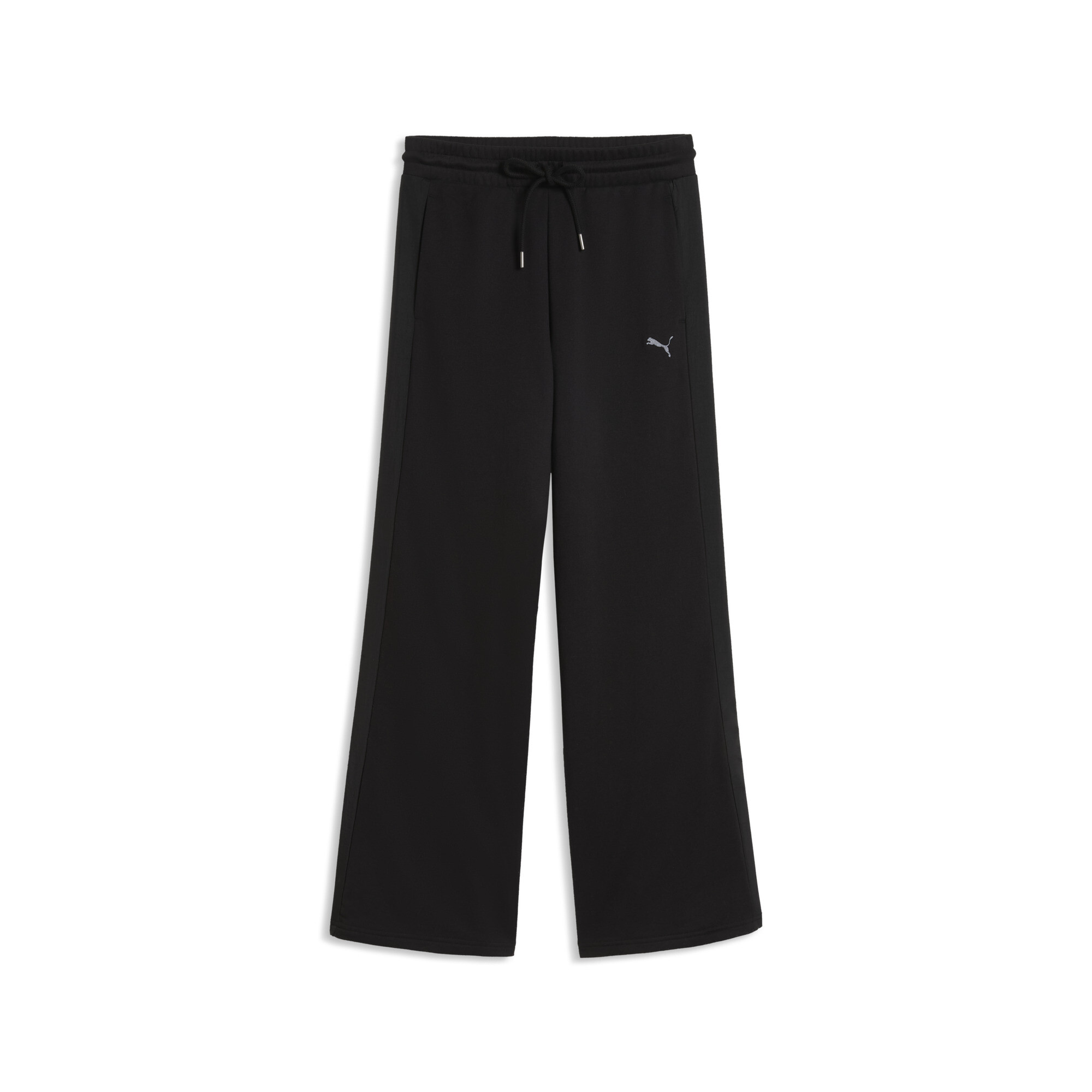 Puma Women's Her High-Waist Wide-Leg Pants In Black | Medium
