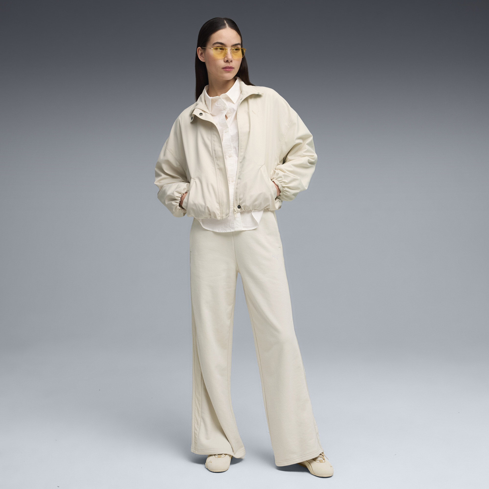 PUMA HER broek met hoge taille en wijde pijpen voor Dames, Maat M thumbnail 4