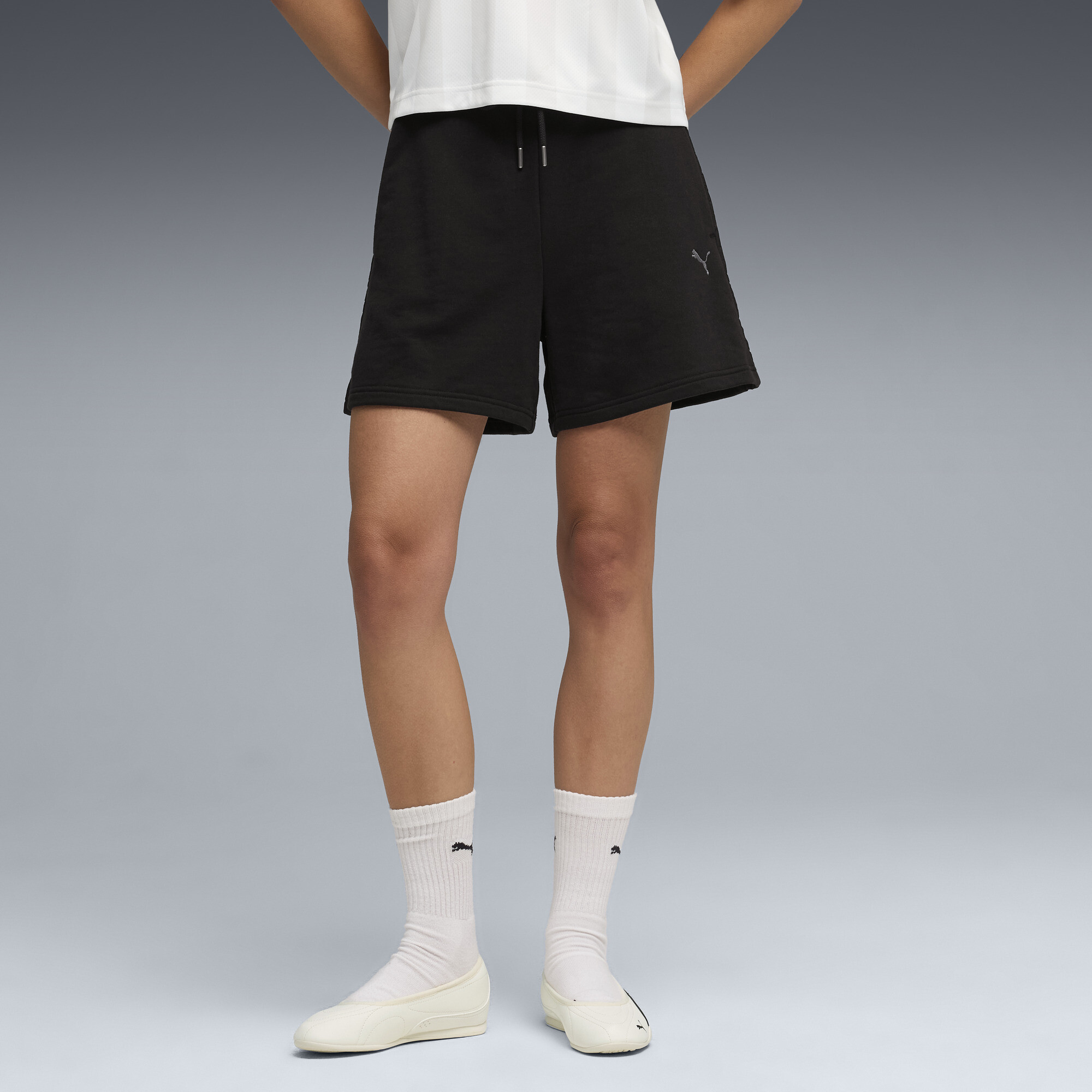 PUMA HER short met hoge taille voor Dames, Zwart, Maat XS thumbnail 4