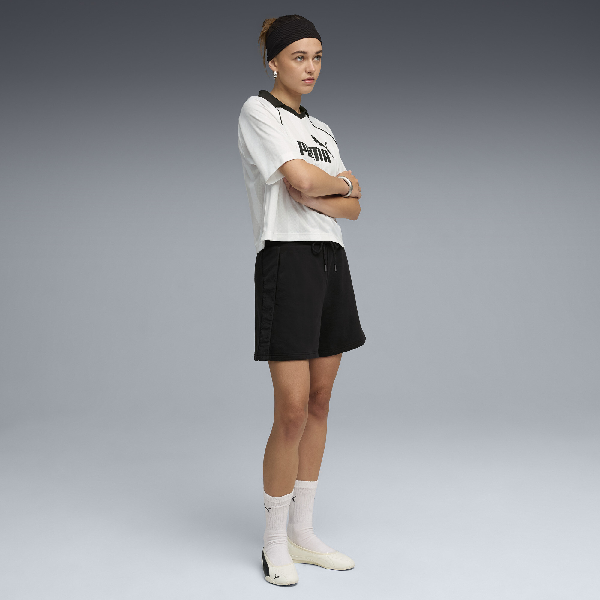 PUMA HER short met hoge taille voor Dames, Zwart, Maat XS thumbnail 2