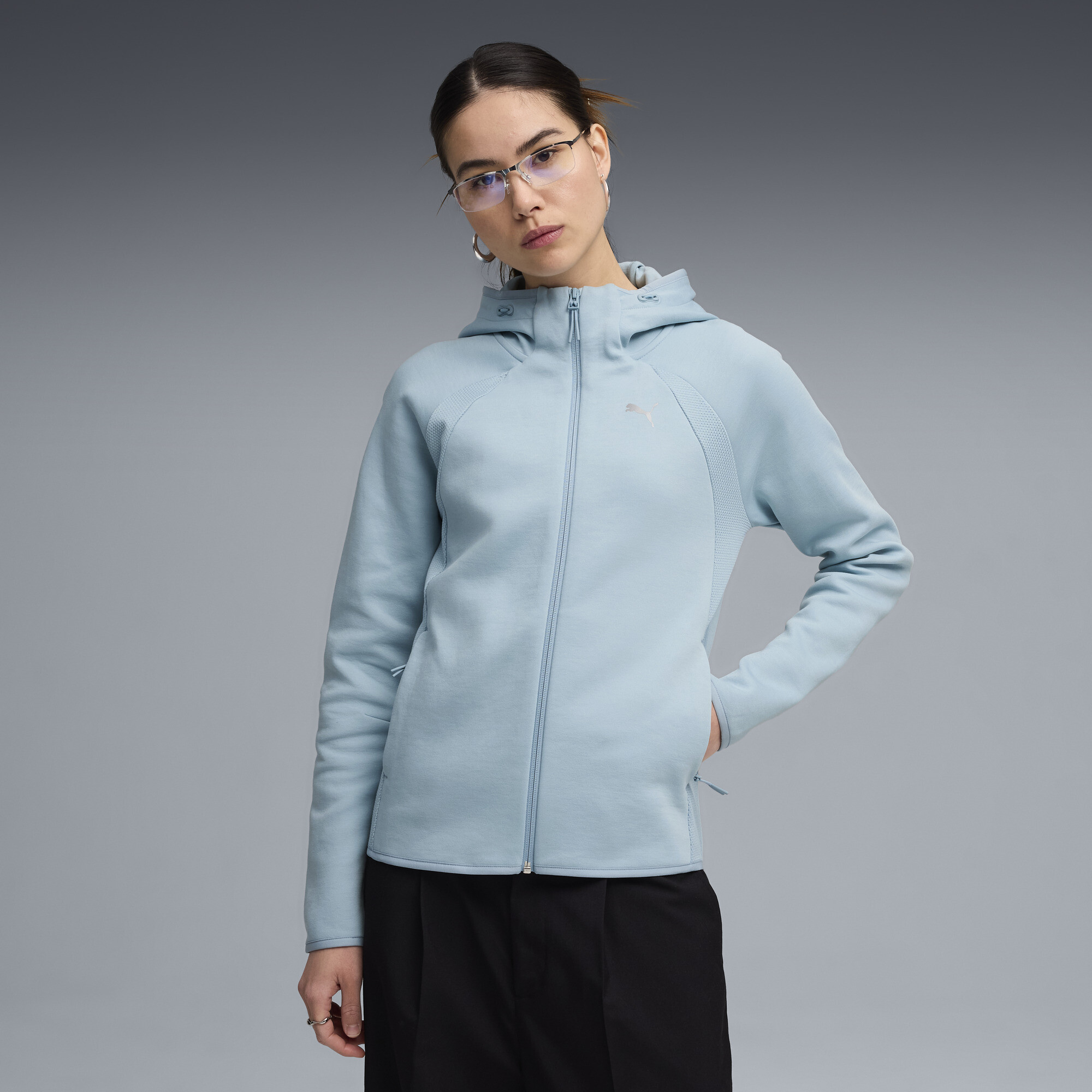  EQUIPMENT レディース フーディー ライトブルー Evostripe Full-Zip Hoodie Women | blue | PUMA South Africa