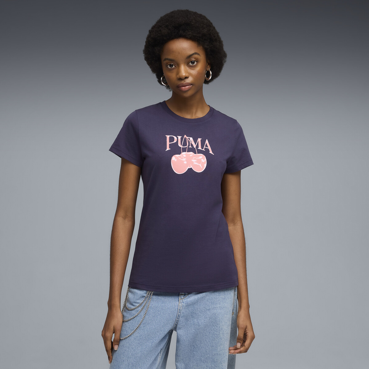 Graphic Cherry T-Shirt Women in Deep Plum by PUMA, Medium