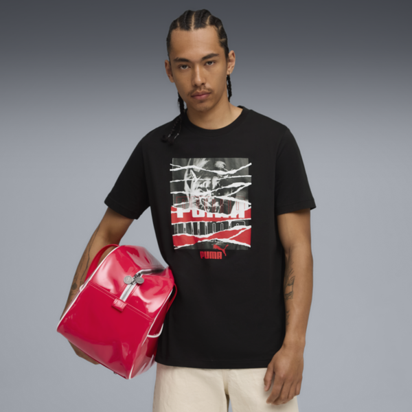 Graphic Photoprint Tee M Men, PUMA Black, large-ZAF