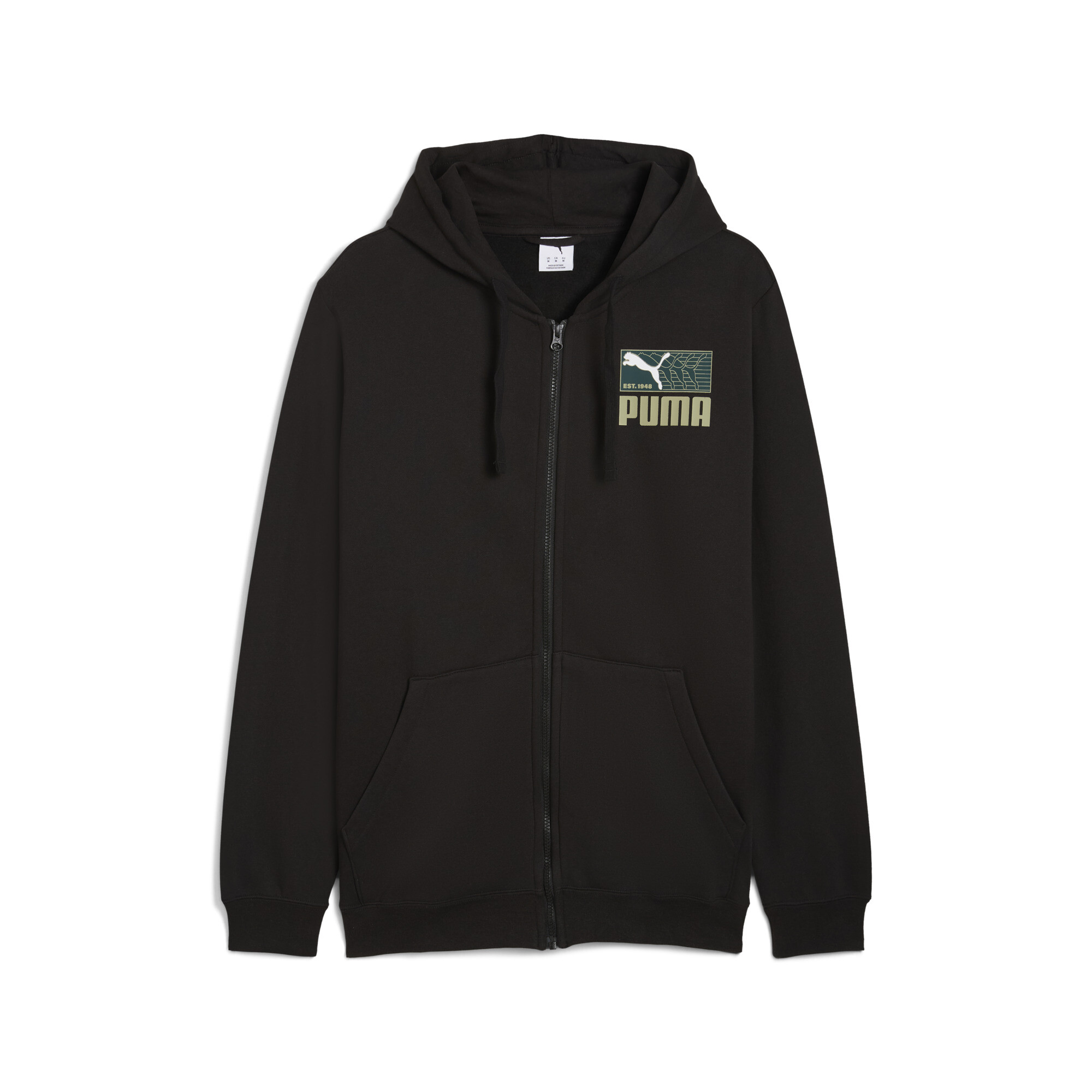 Puma Graphic Repeat Fz Hoodie Men In Black