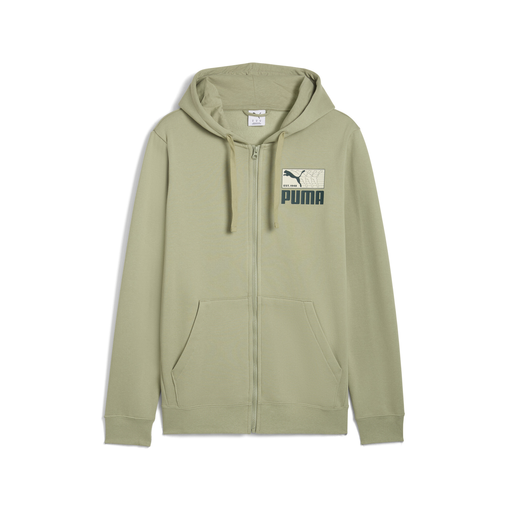 Puma Graphic Repeat Fz Hoodie Men In Green