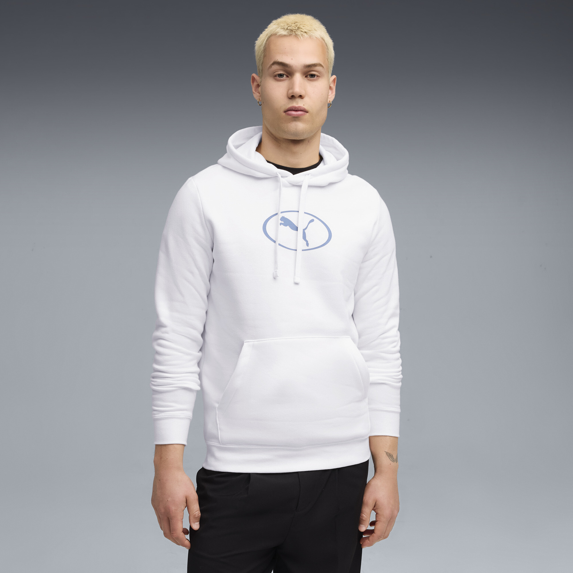 PUMA Sport Heritage Men's Fleece Hoodie in White, Size XXL