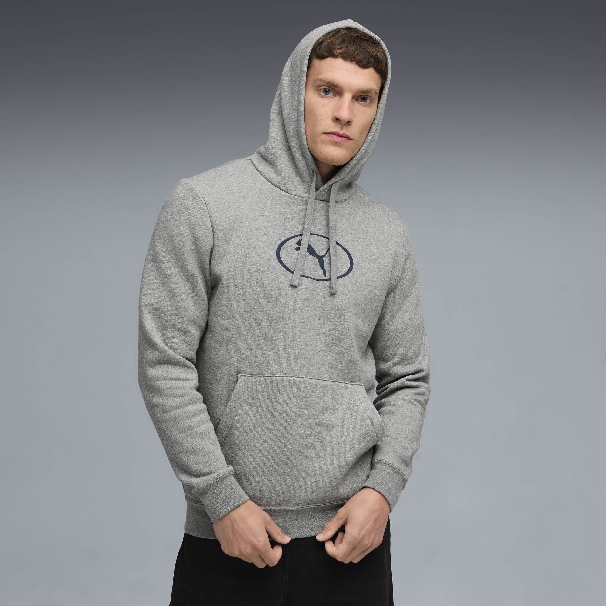 PUMA Sport Heritage Men's Fleece Hoodie in Grey, Size L