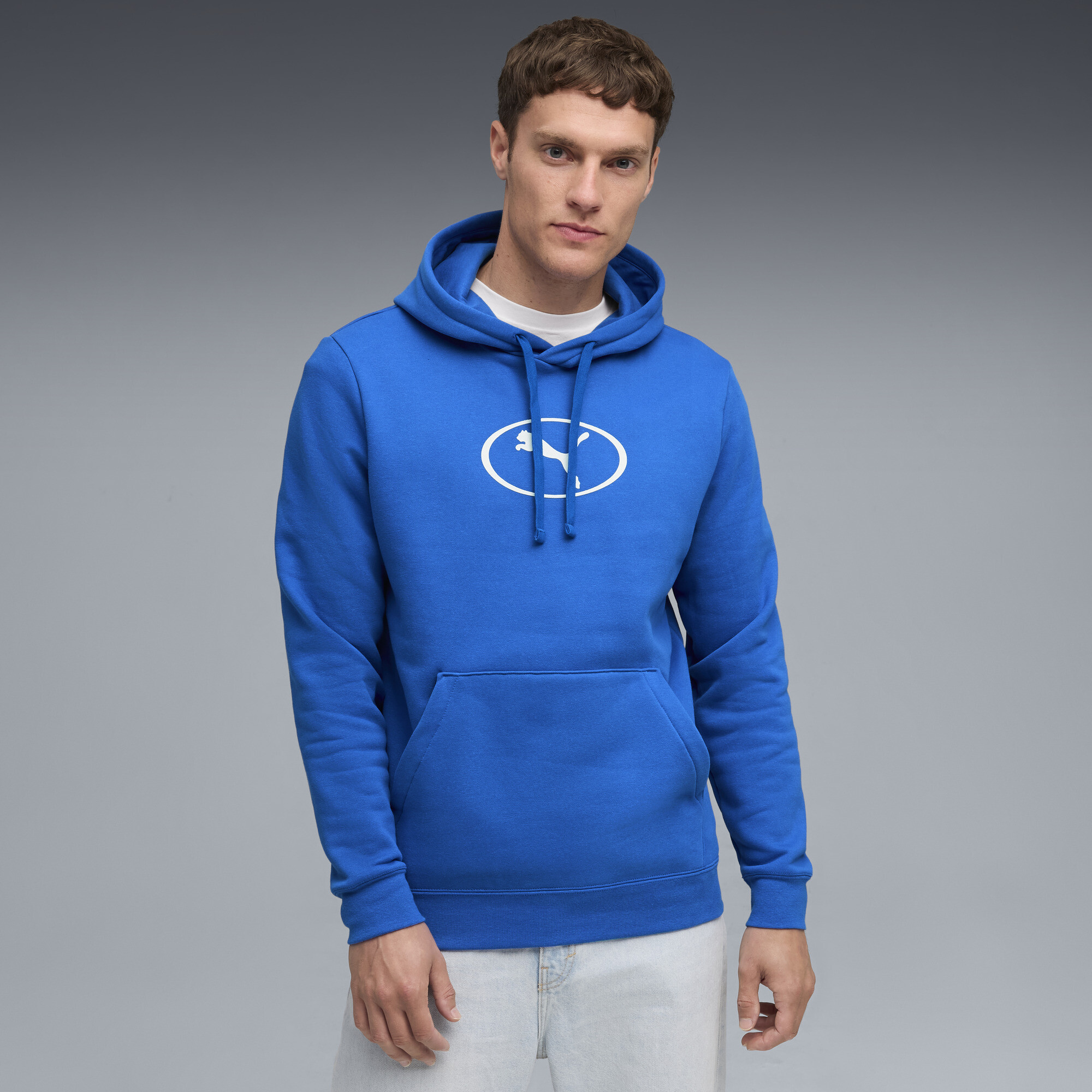 PUMA Sport Heritage Men's Fleece Hoodie in Blue, Size S
