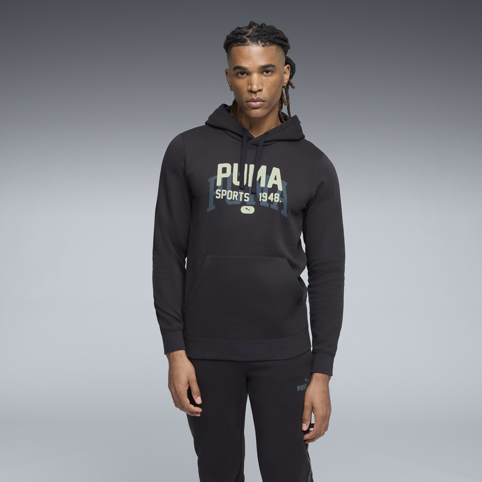 Chandail à capuchon graphique Varsity Homme, Noir, Adulte TTG | 691959_01