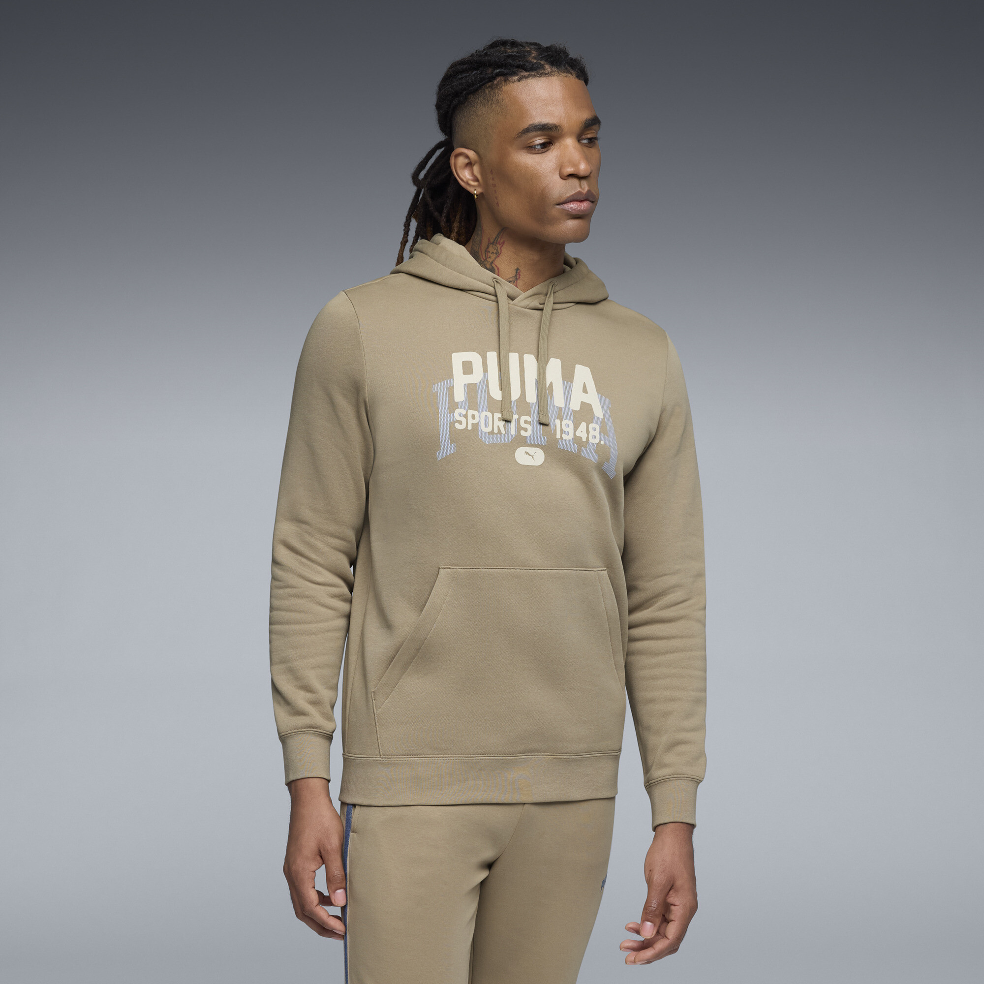 Puma Graphic Varsity Hoodie Men In Brown