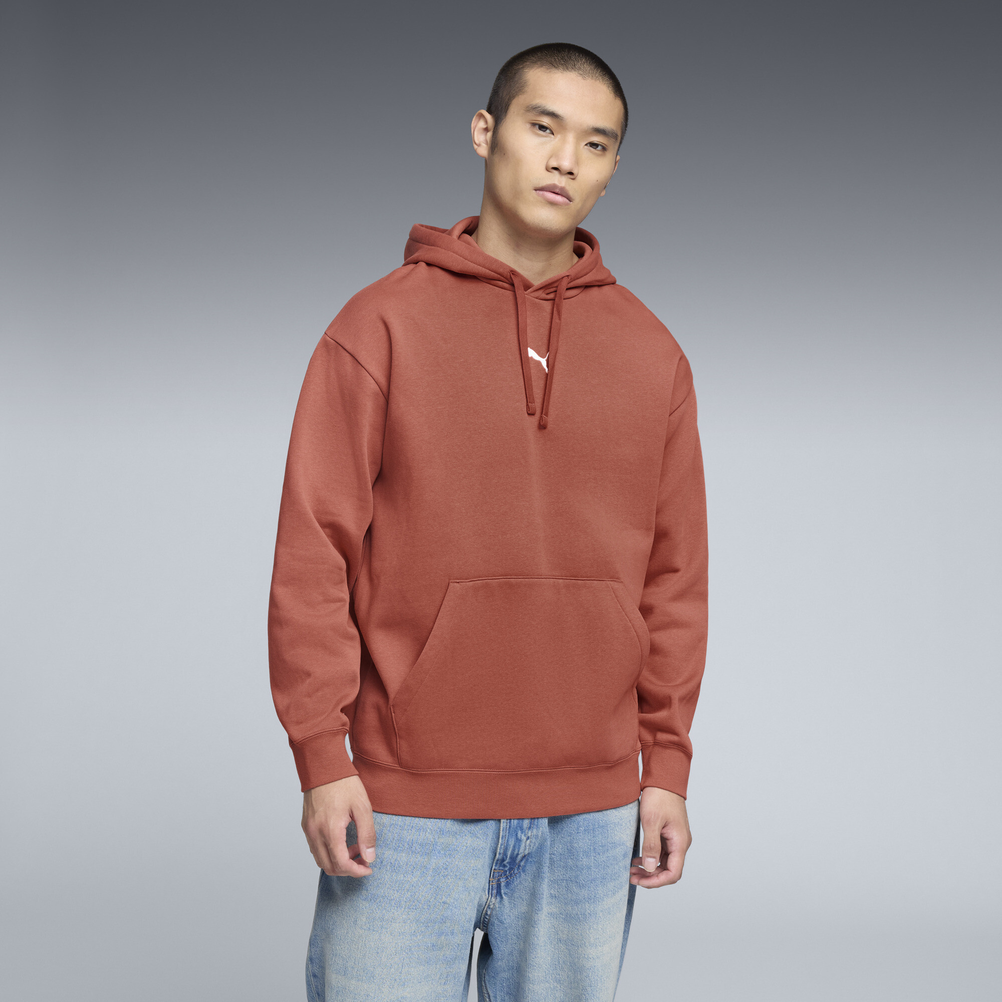 Puma Essentials Men's Relaxed Fleece Hoodie In Brown