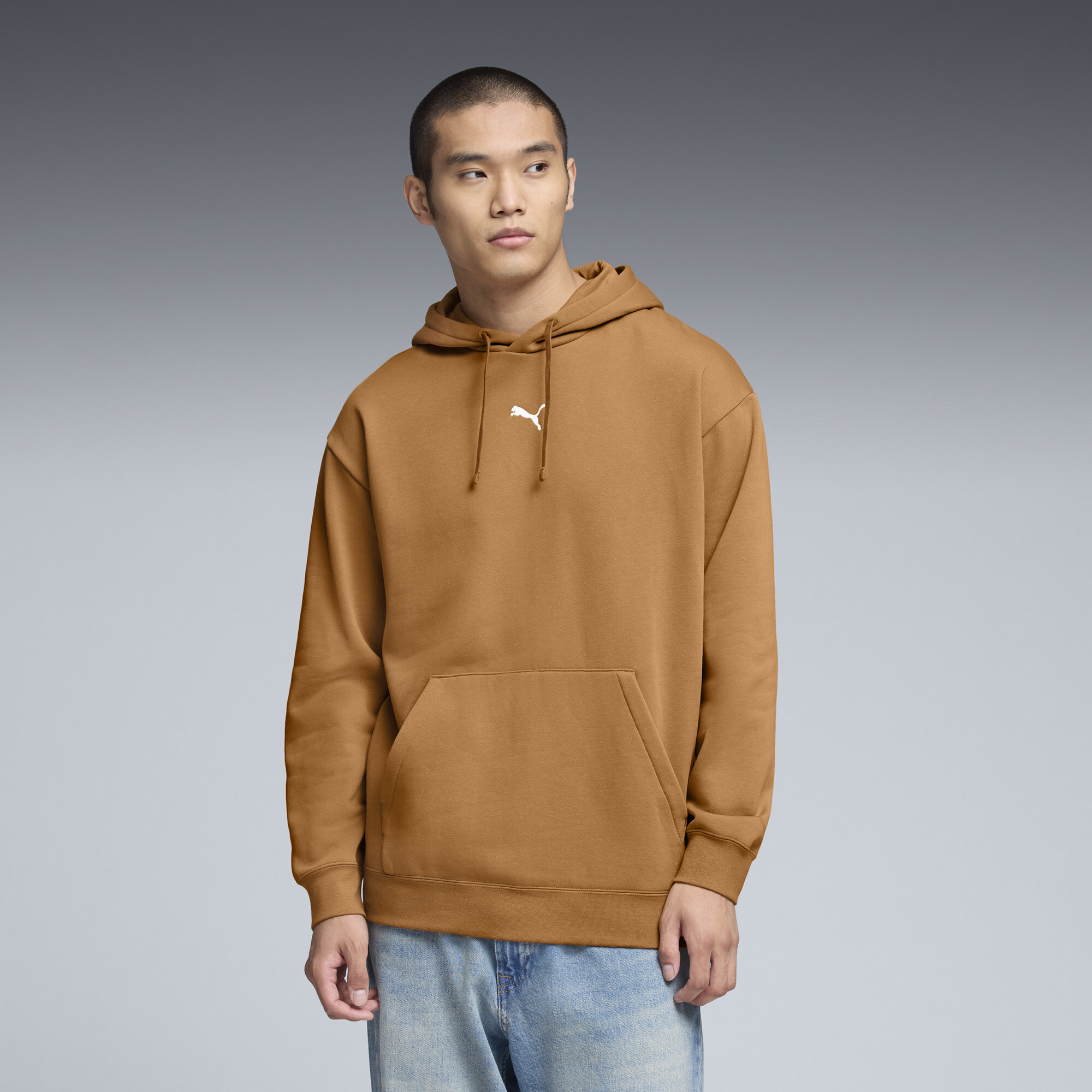 Puma Essentials Relaxed Hoodie Men In Brown
